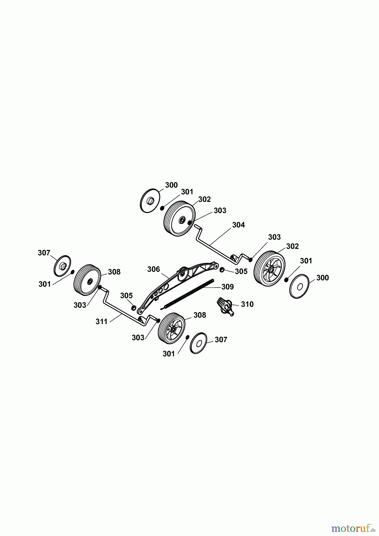  Wolf-Garten Hybrid mower Hybrid Power 40 4949003 Series D  (2009) Height adjustment, Wheels