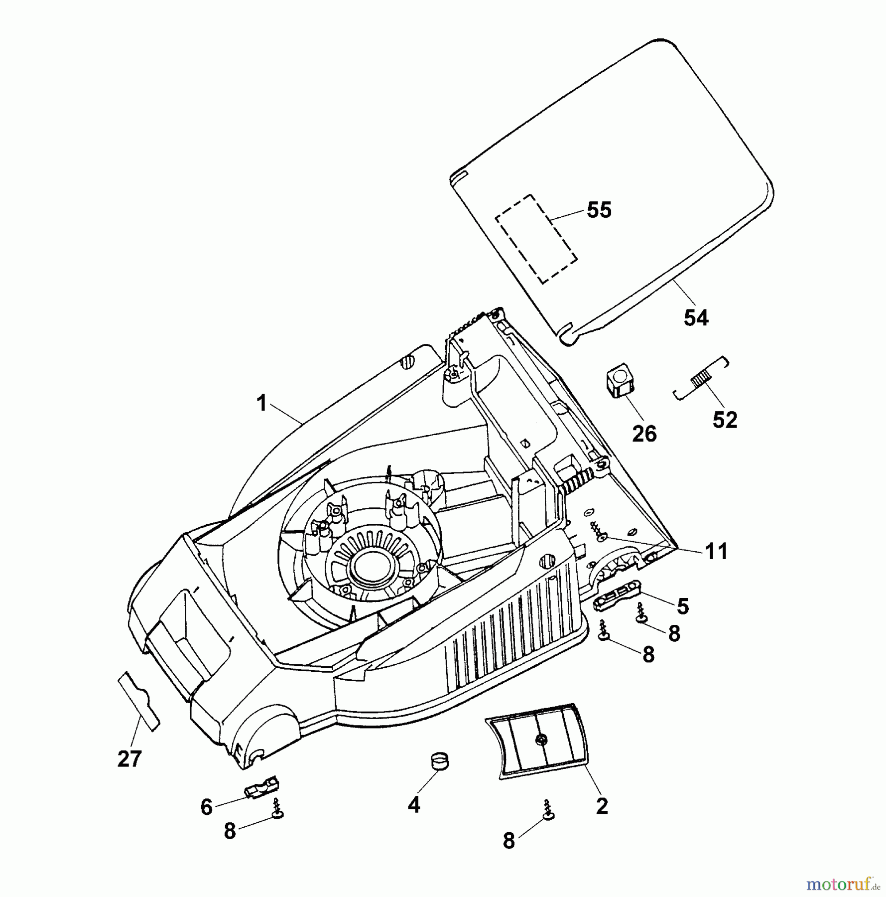  Wolf-Garten Electric mower 2.40 E 4961000 Series A  (1999) Deck housing