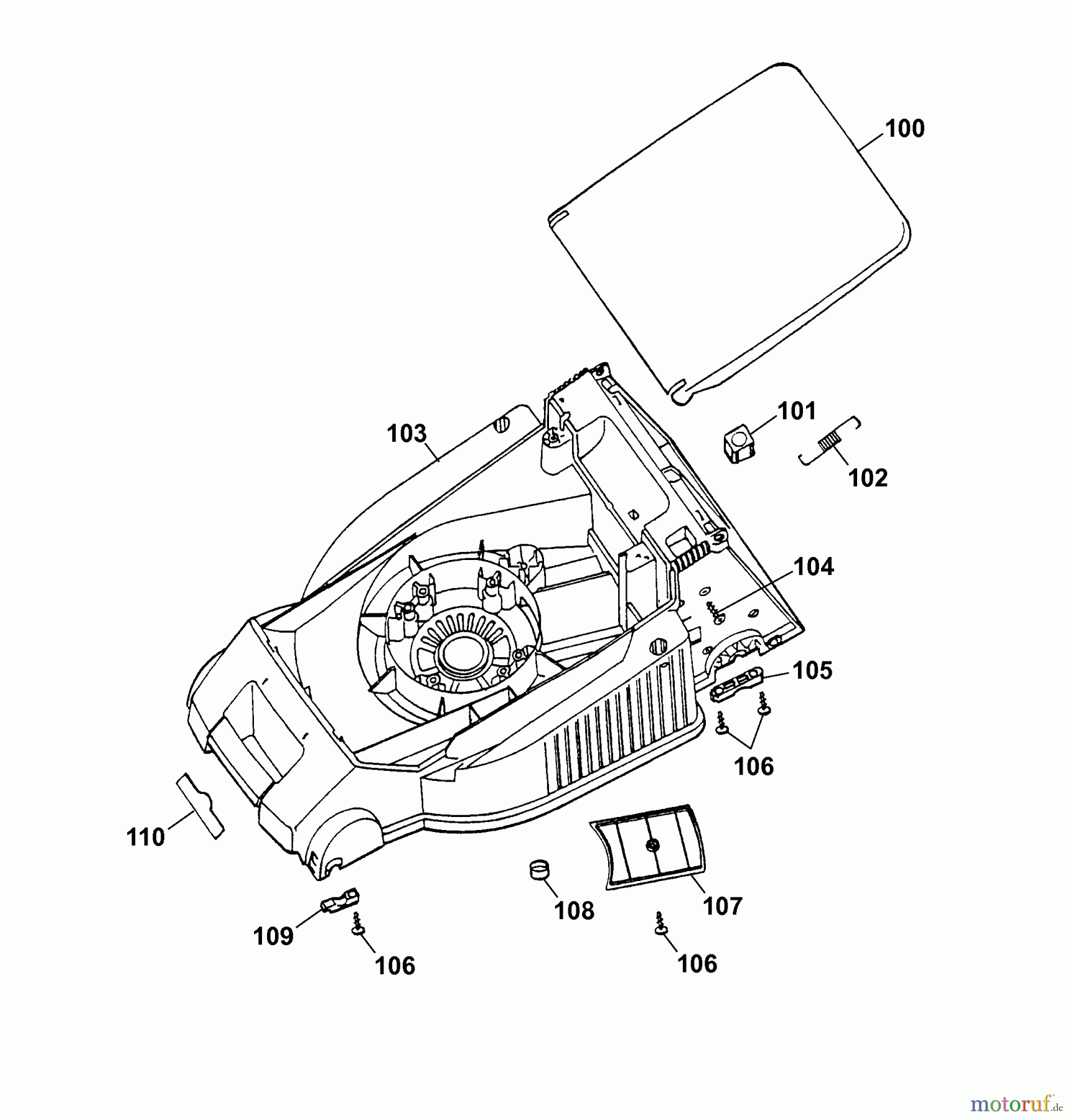  Wolf-Garten Electric mower 2.38 E 4961080 Series F  (2006) Deck housing