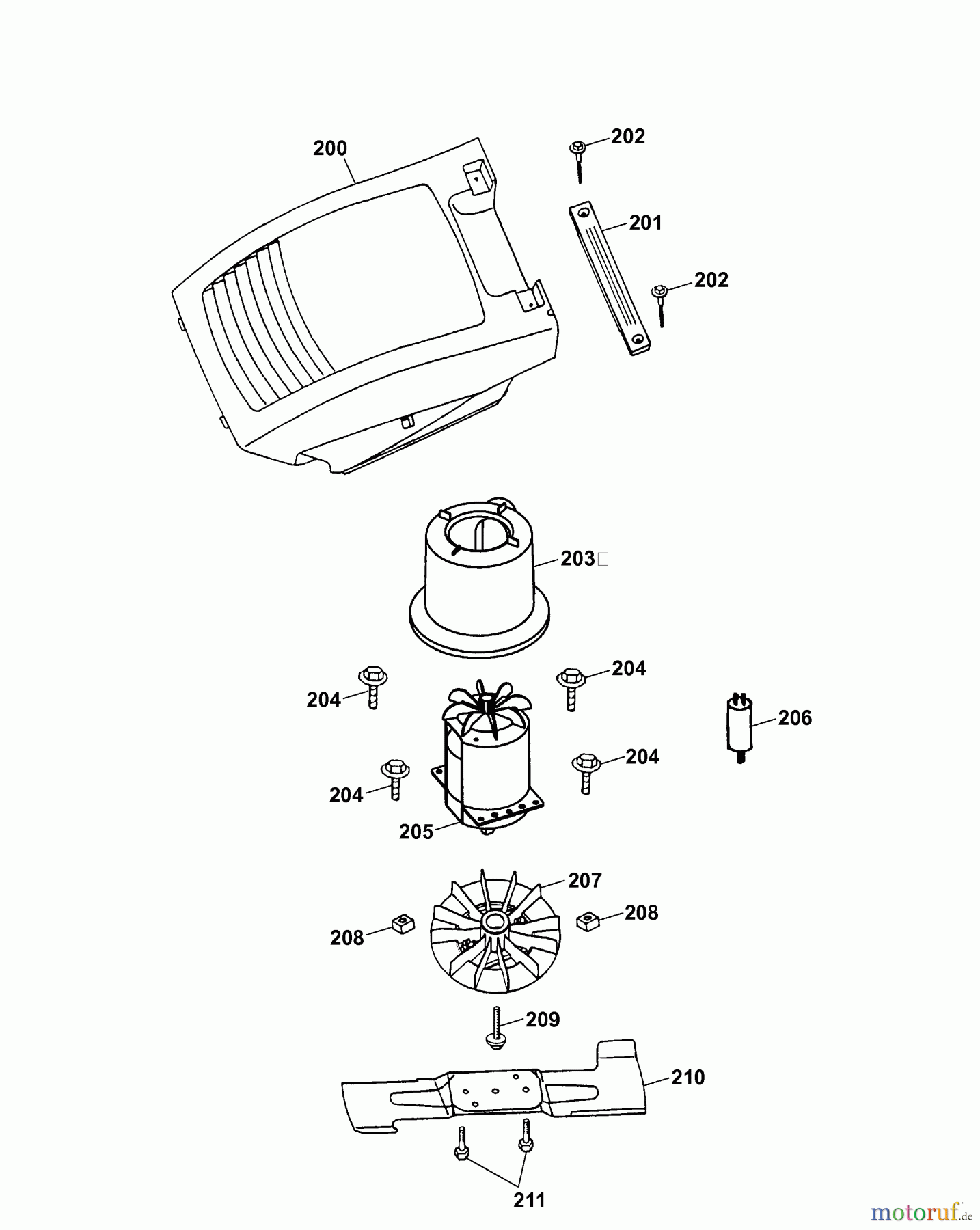  Wolf-Garten Electric mower 2.38 E 4961080 Series G  (2007) Blade, Blade adapter, Engine