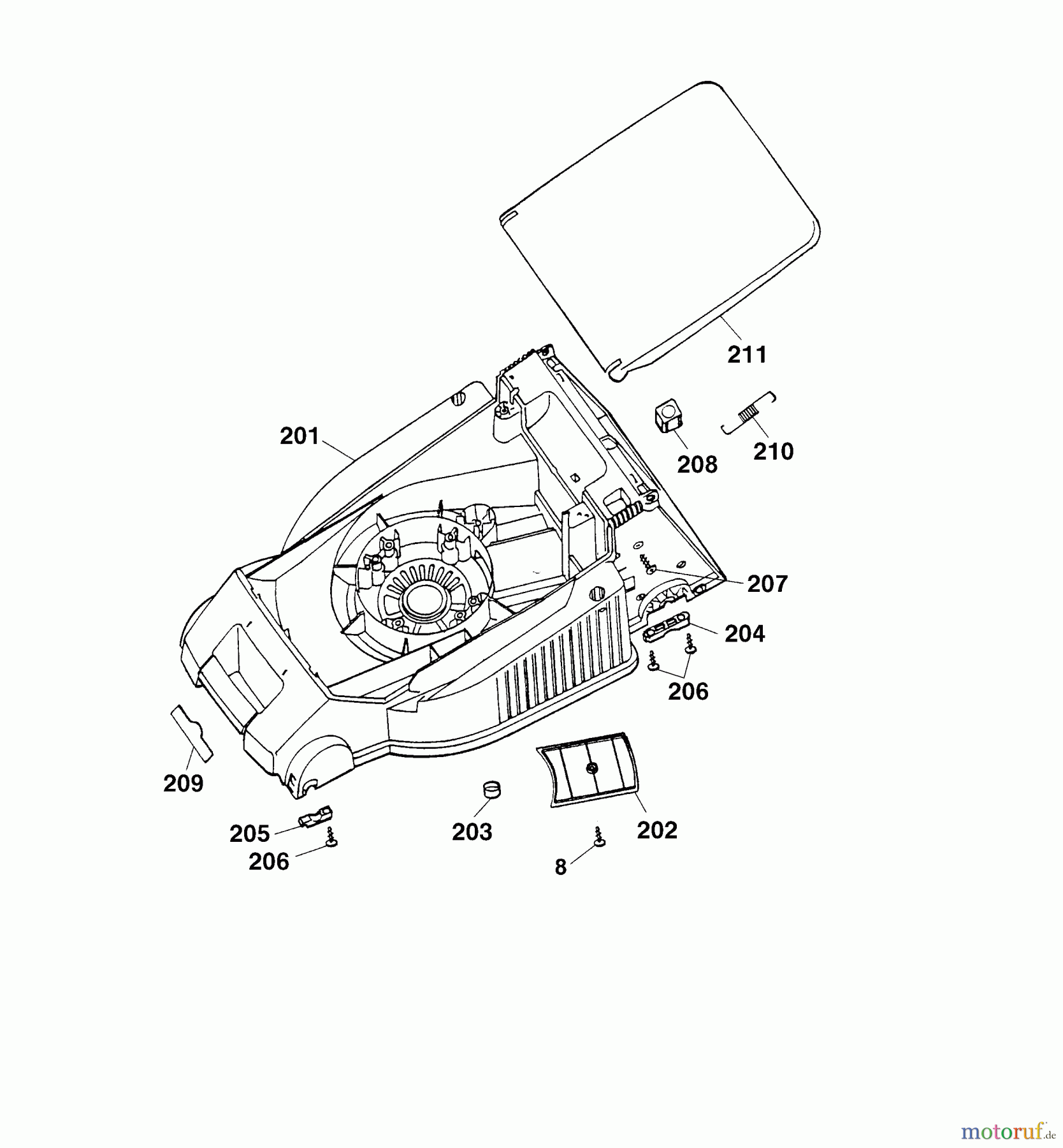  Wolf-Garten Electric mower 2.40 E 4961680 Series E  (2005) Deck housing