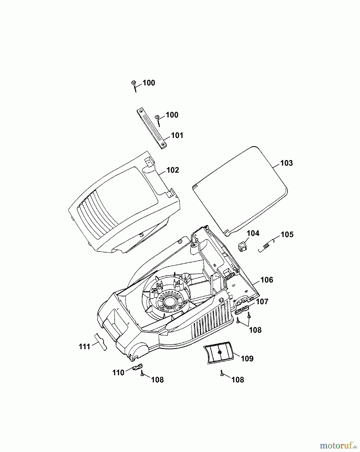  Wolf-Garten Electric mower self propelled 2.40 EA 4965000 Series C  (2007) Deck housing