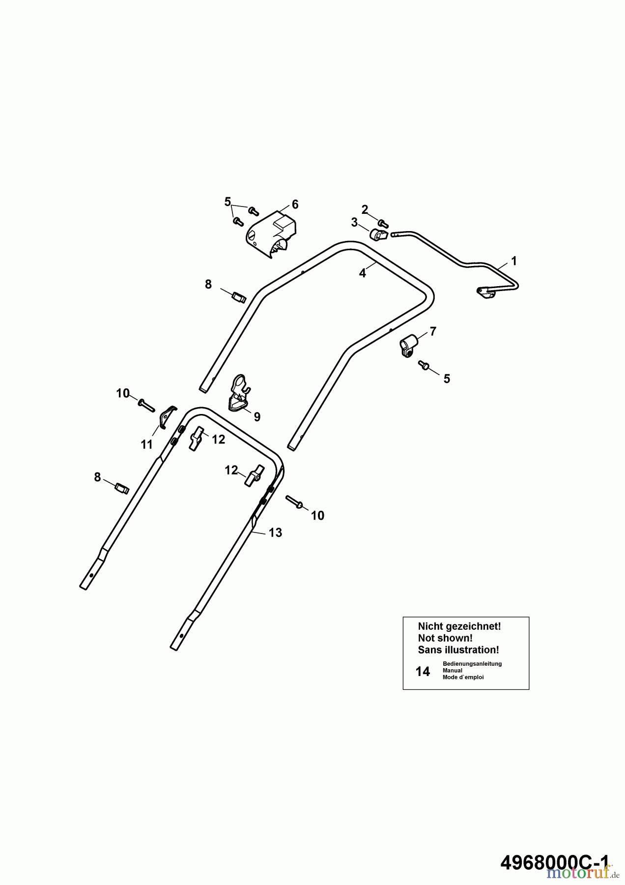  Wolf-Garten Electric mower 2.40 E-1 4968000 Series C  (2009) Handle