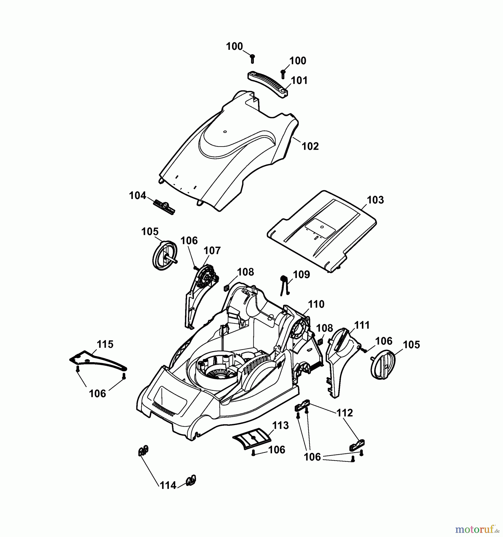  Wolf-Garten Electric mower 2.40 E-1 4968003 Series B  (2008) Deck housing