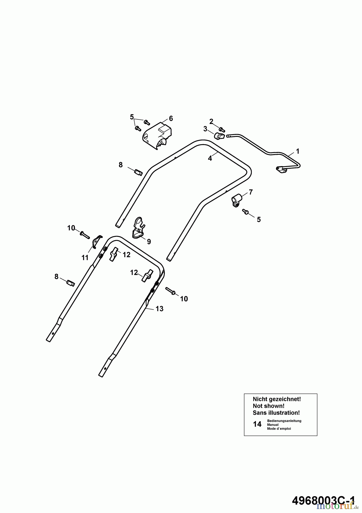  Wolf-Garten Electric mower 2.40 E-1 4968003 Series C  (2009) Handle