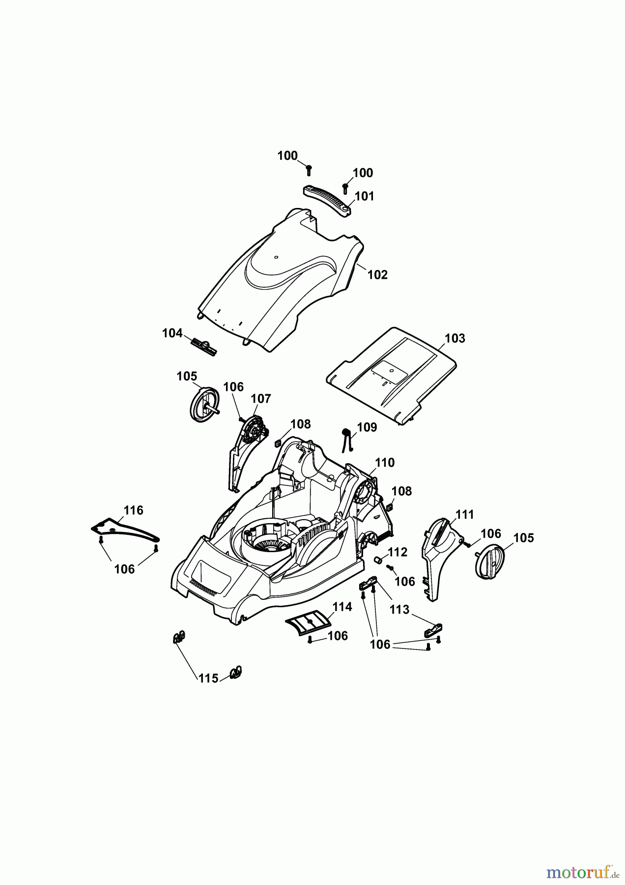  Wolf-Garten Electric mower 2.40 E-1 4968003 Series C  (2009) Deck housing