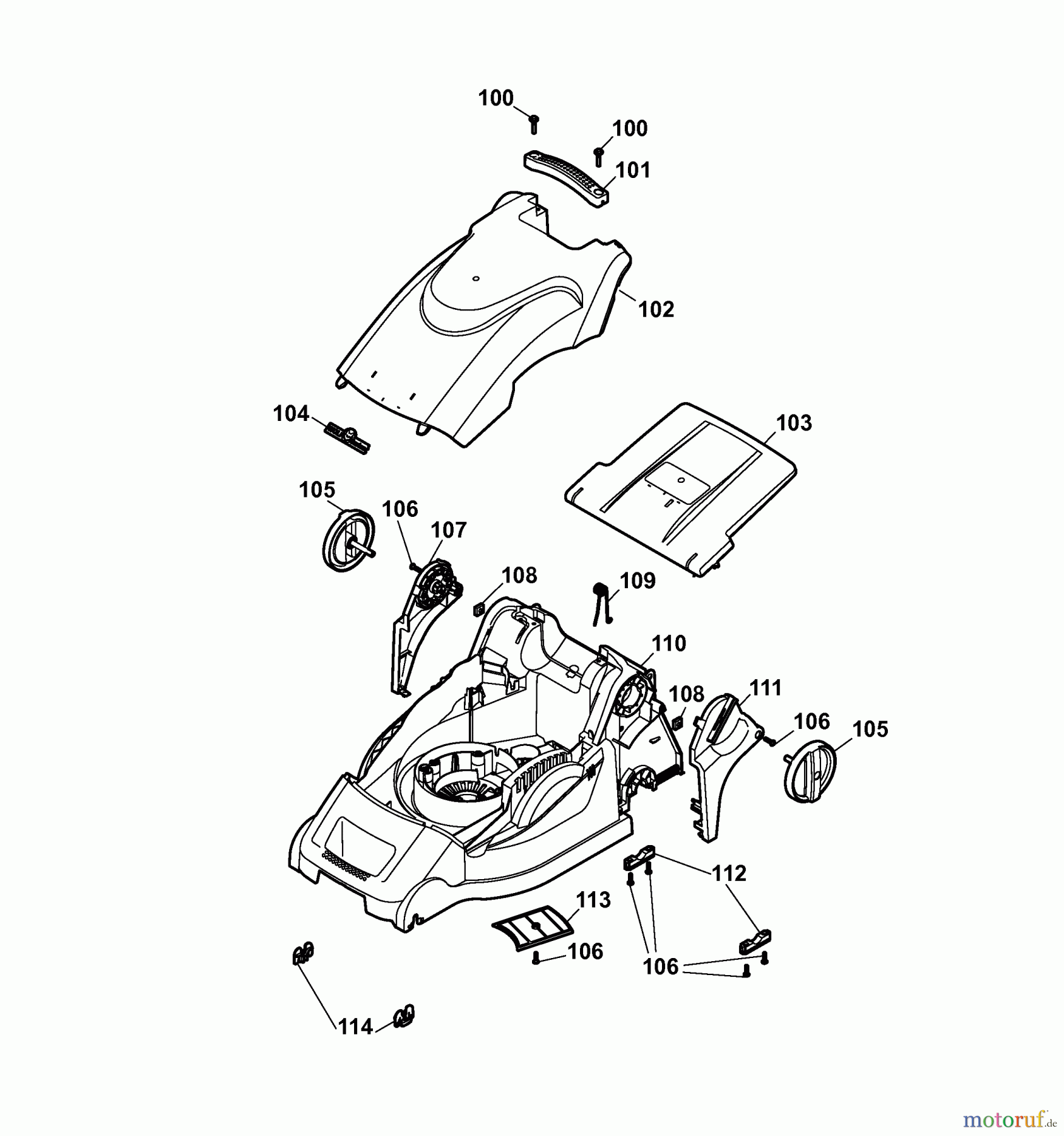  Wolf-Garten Electric mower 2.40 XM 4968004 Series A  (2007) Deck housing