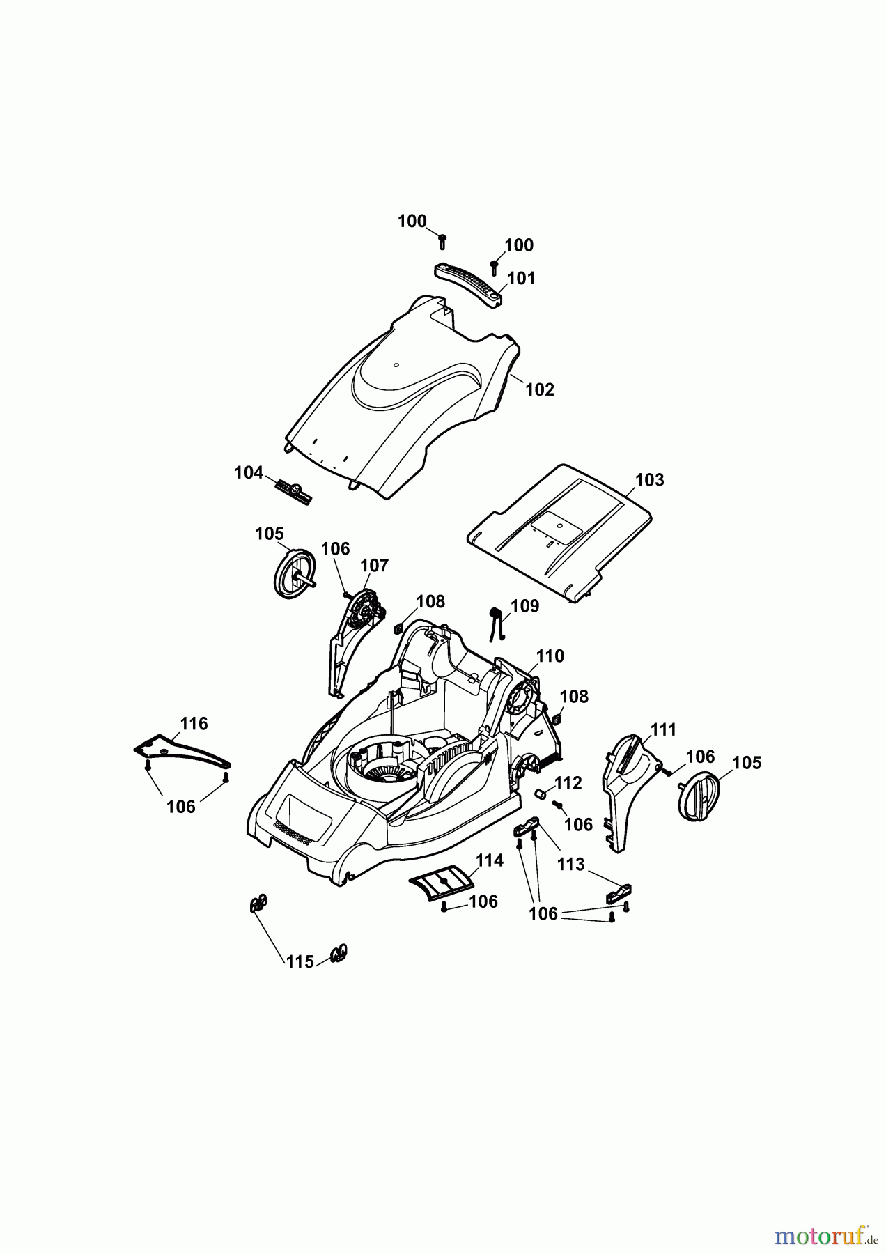  Wolf-Garten Electric mower 6.40 E 4969000 Series B  (2009) Deck housing