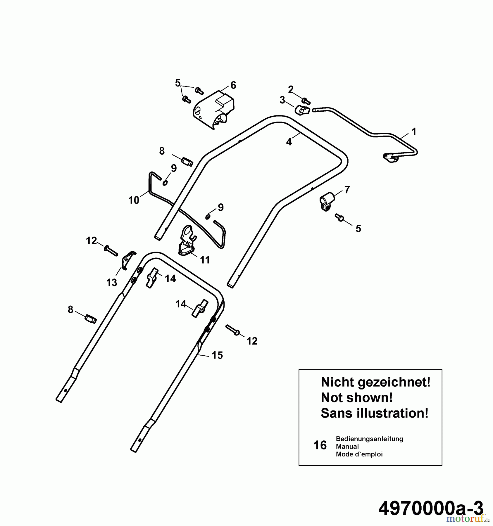  Wolf-Garten Electric mower Compact plus 40 E-1 4970000 Series A  (2006) Handle