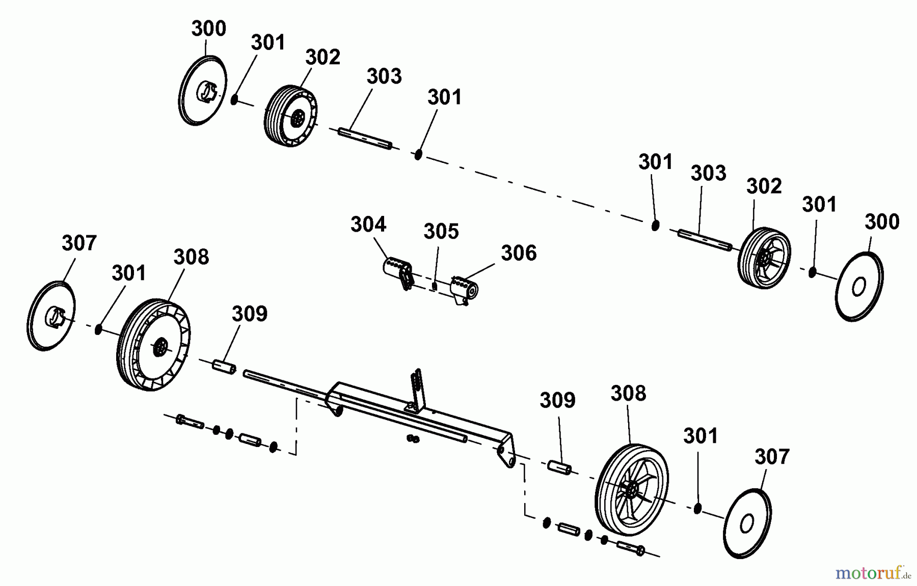  Wolf-Garten Electric verticutter Campus 300 V 6020000 Series A (2008) Axles, Wheels