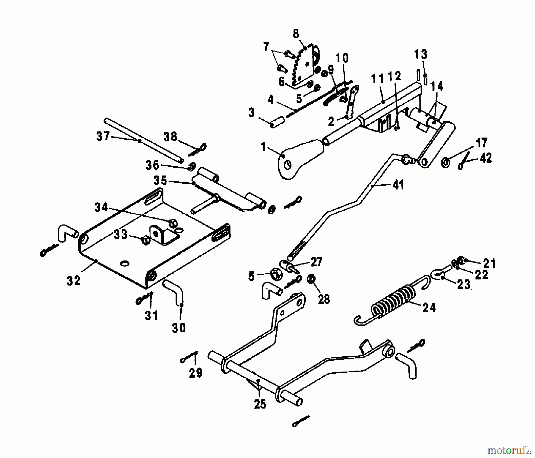  Wolf-Garten Lawn tractors Trac OHV 7 6205000 Series A  (2001) Operation mower elements height-adjustment