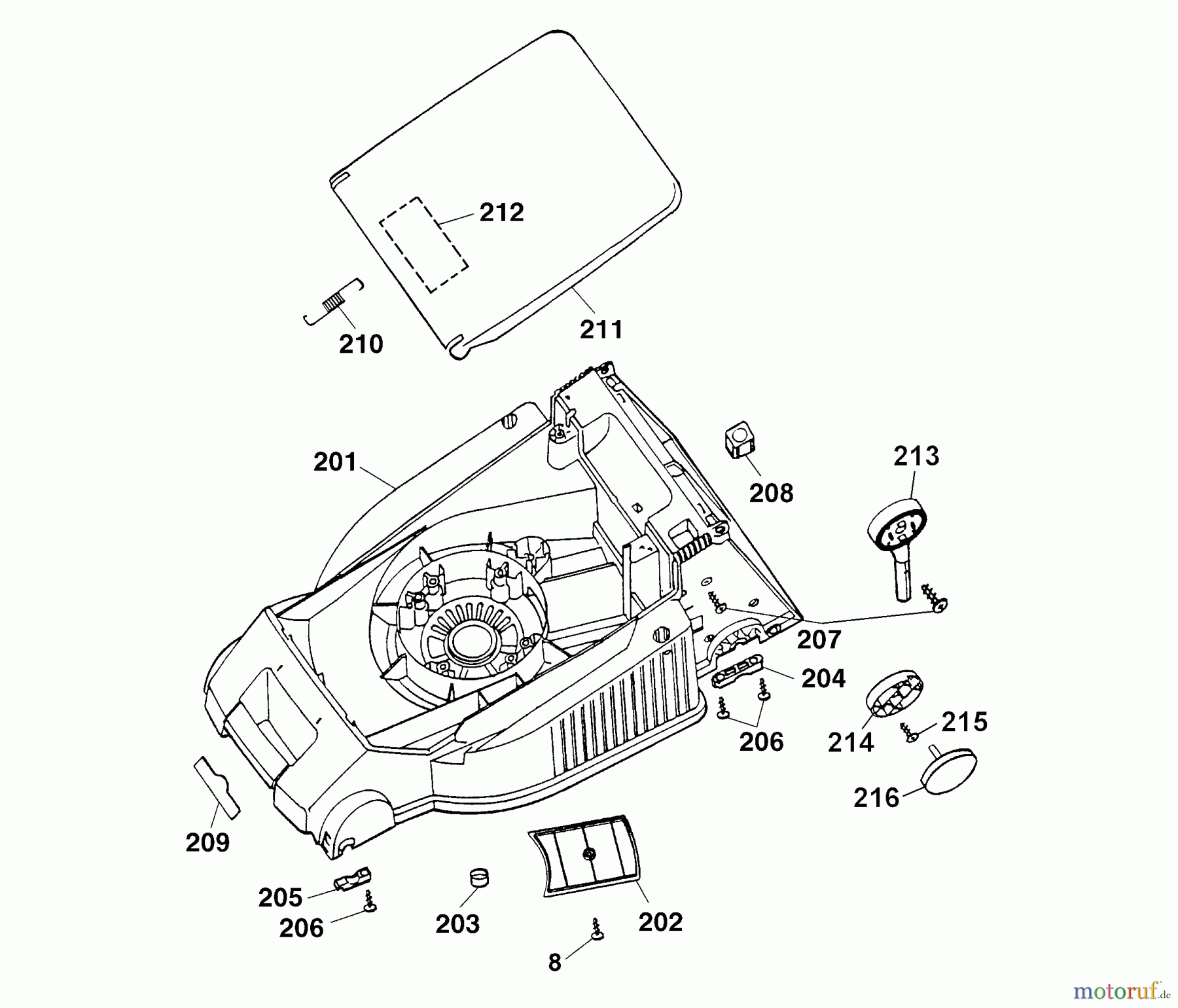  Wolf-Garten Electric mower 6.38 E 4950080 Series A  (2003) Deck housing