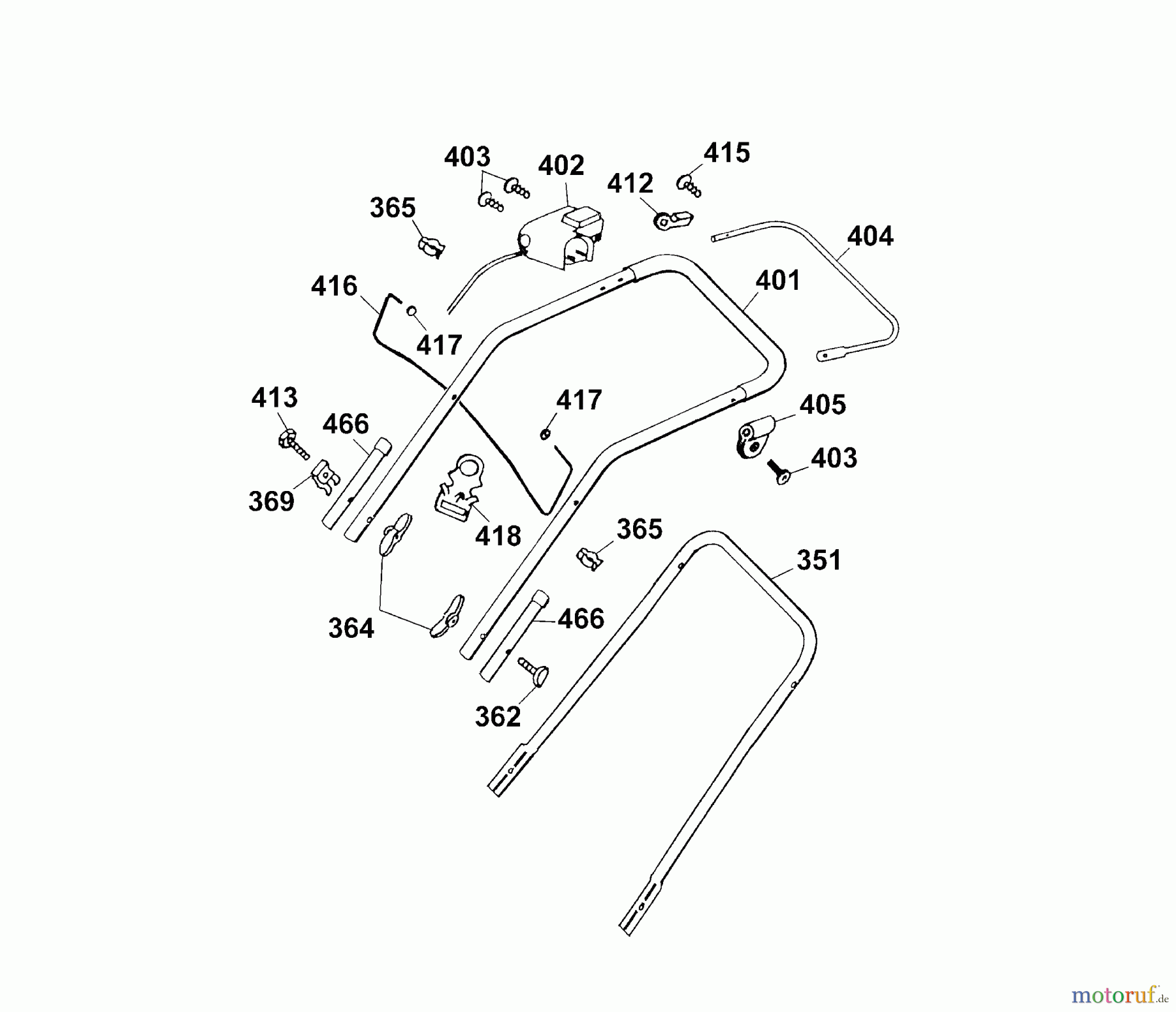  Wolf-Garten Electric mower 6.38 E 4950080 Series A  (2003) Handle