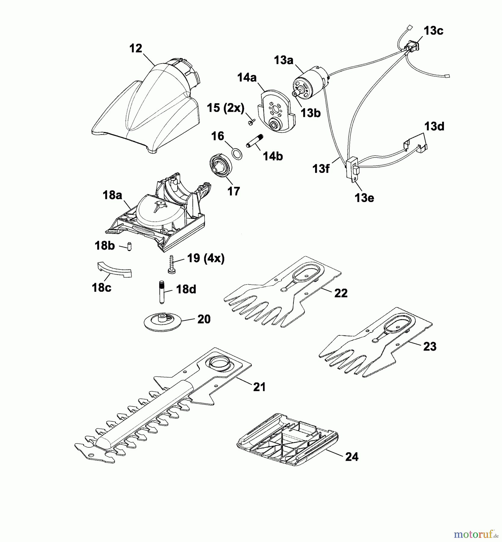  Wolf-Garten Battery shears Accu 60 7085002 Series B-D  (2005) Rotating head, Blade