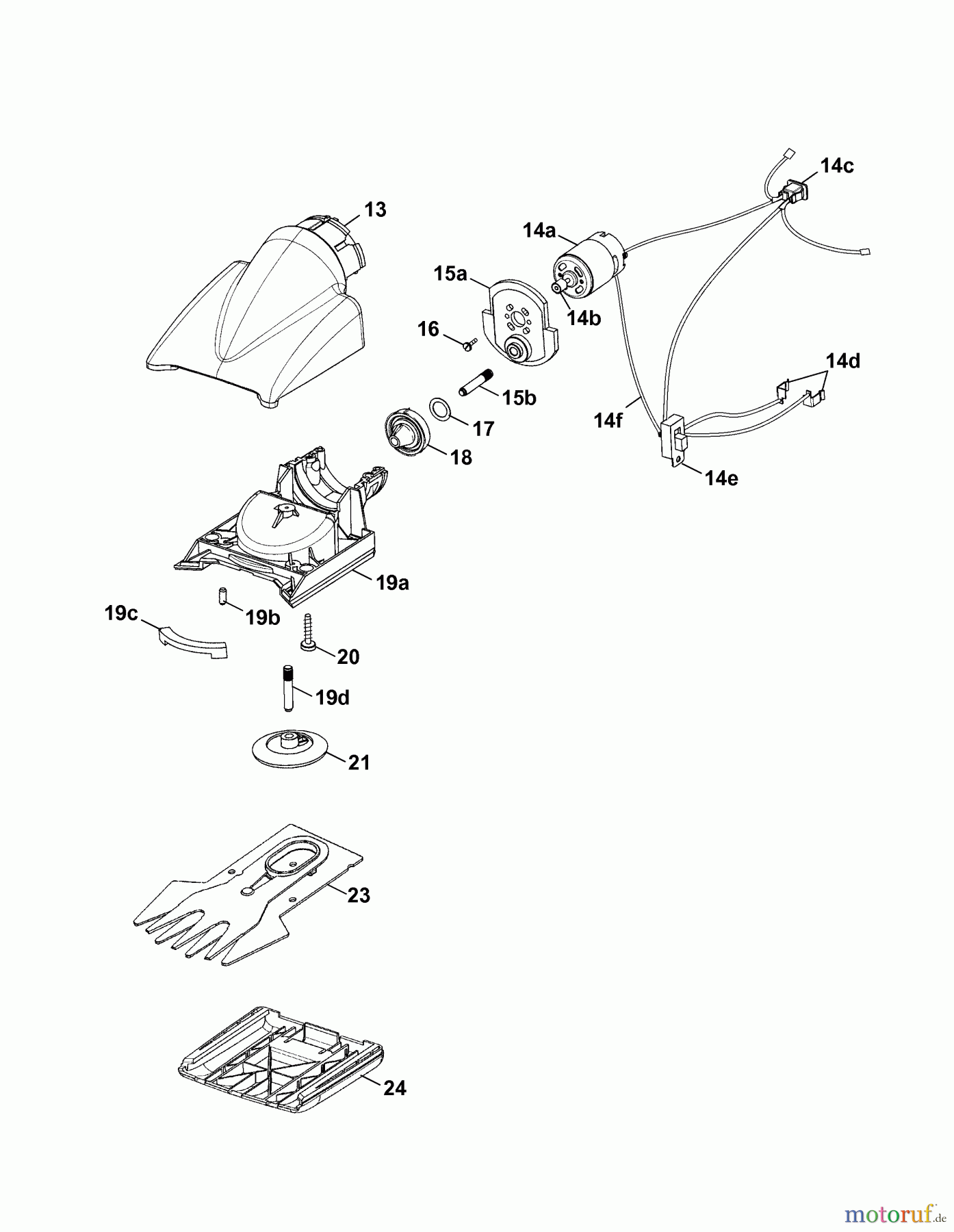  Wolf-Garten Battery shears Accu 100 7086682 Series B  (2007) Rotating head, Charger, Blade