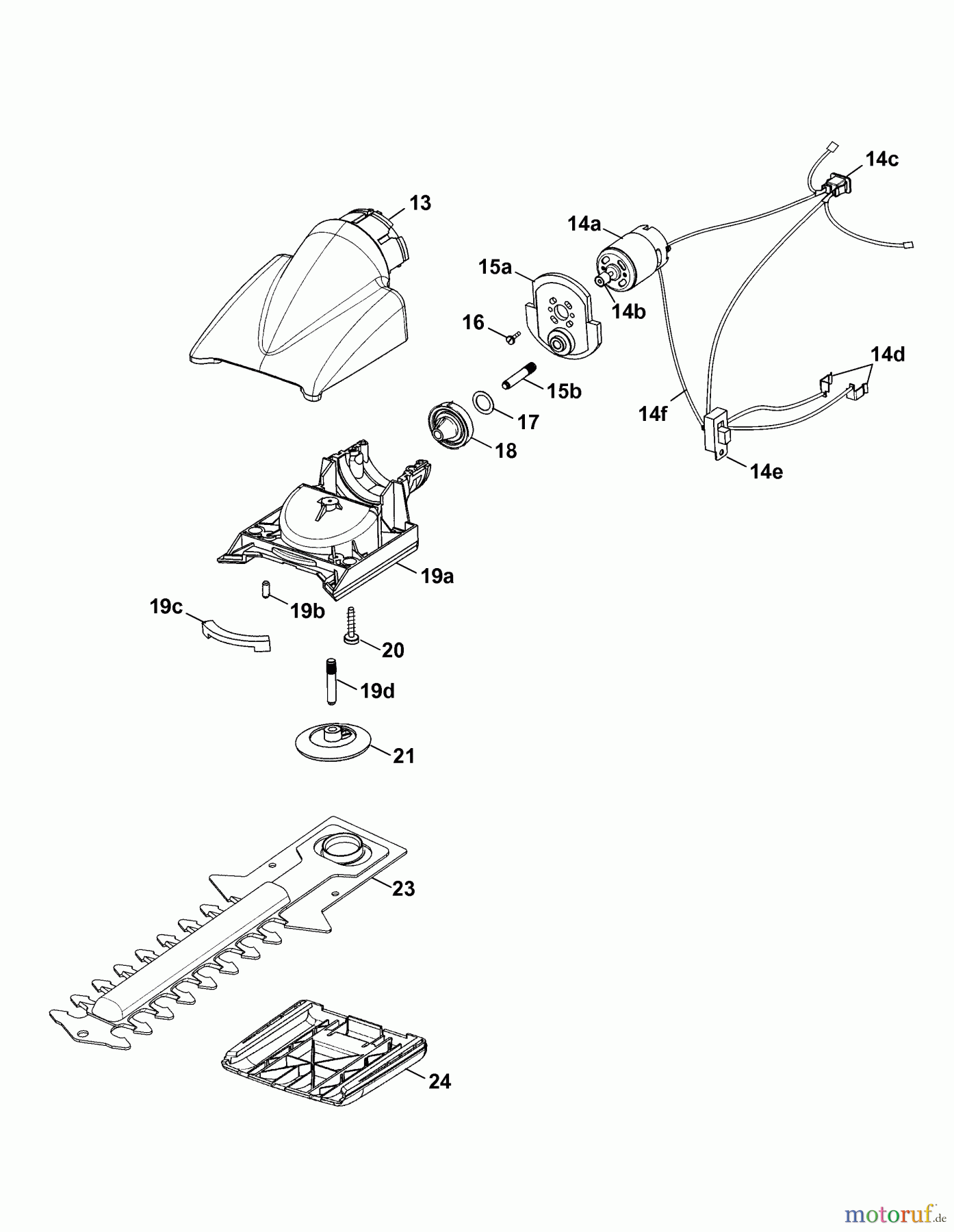  Wolf-Garten Battery shears Accu BS 80 7087686 Series B  (2007) Rotating head, Charger, Blade