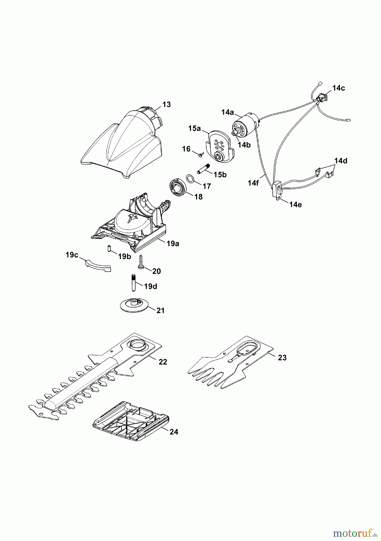  Wolf-Garten Battery shears Accu BS 100 7087885 Series C  (2009) Rotating head, Charger, Blade