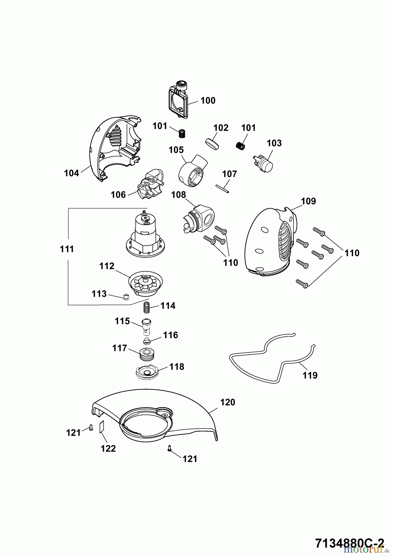  Wolf-Garten Battery trimmer Li-Ion Power GT 815 7134880 Series C  (2009) Electric motor, Spool and string