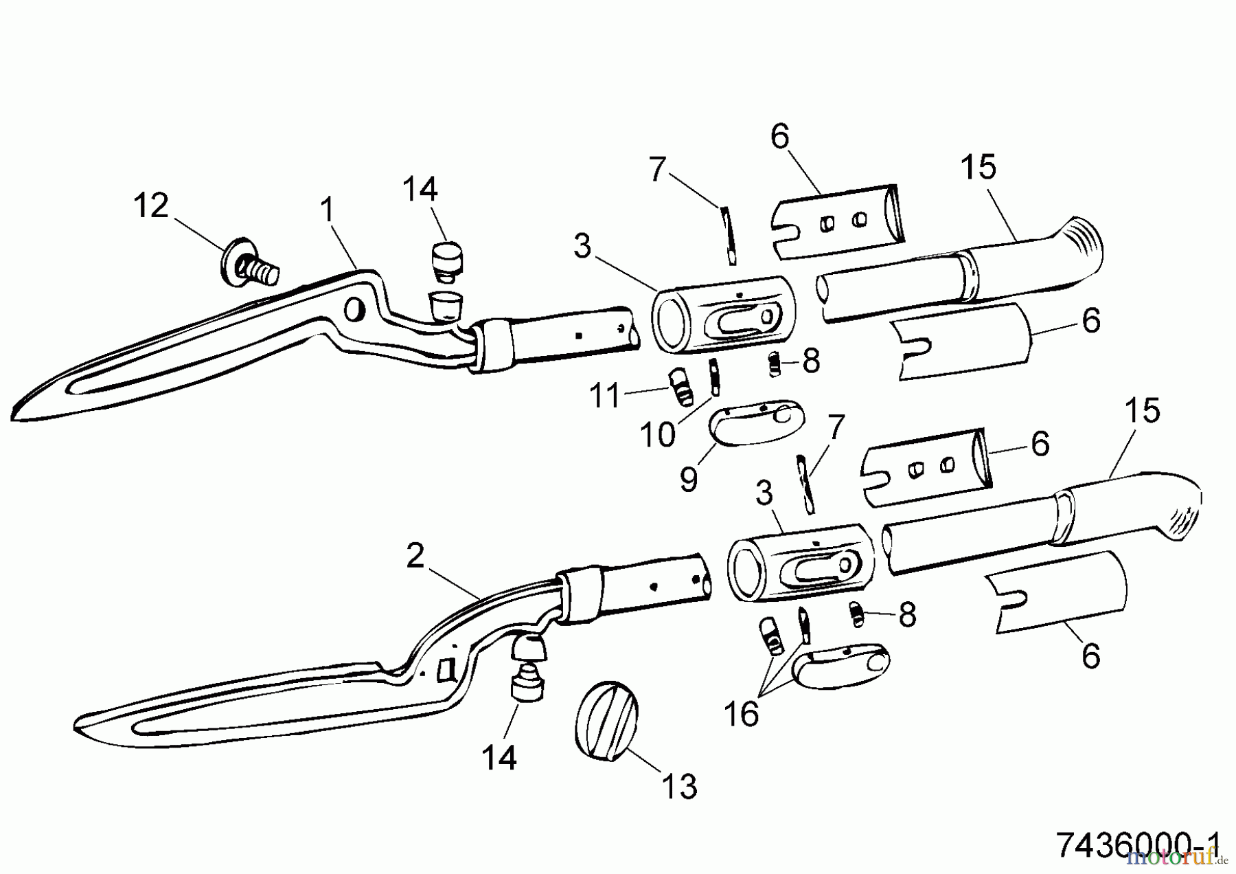  Wolf-Garten Hedge shears manually operated Tubulure d'admission 7436000  (2012) Basic machine