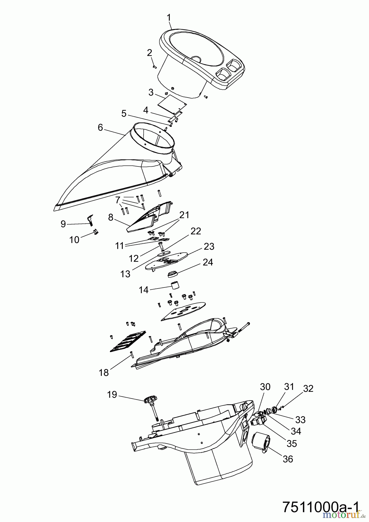  Wolf-Garten Chipper SDE 2100 7511000  (2007) Impeller wirt blades, Hopper