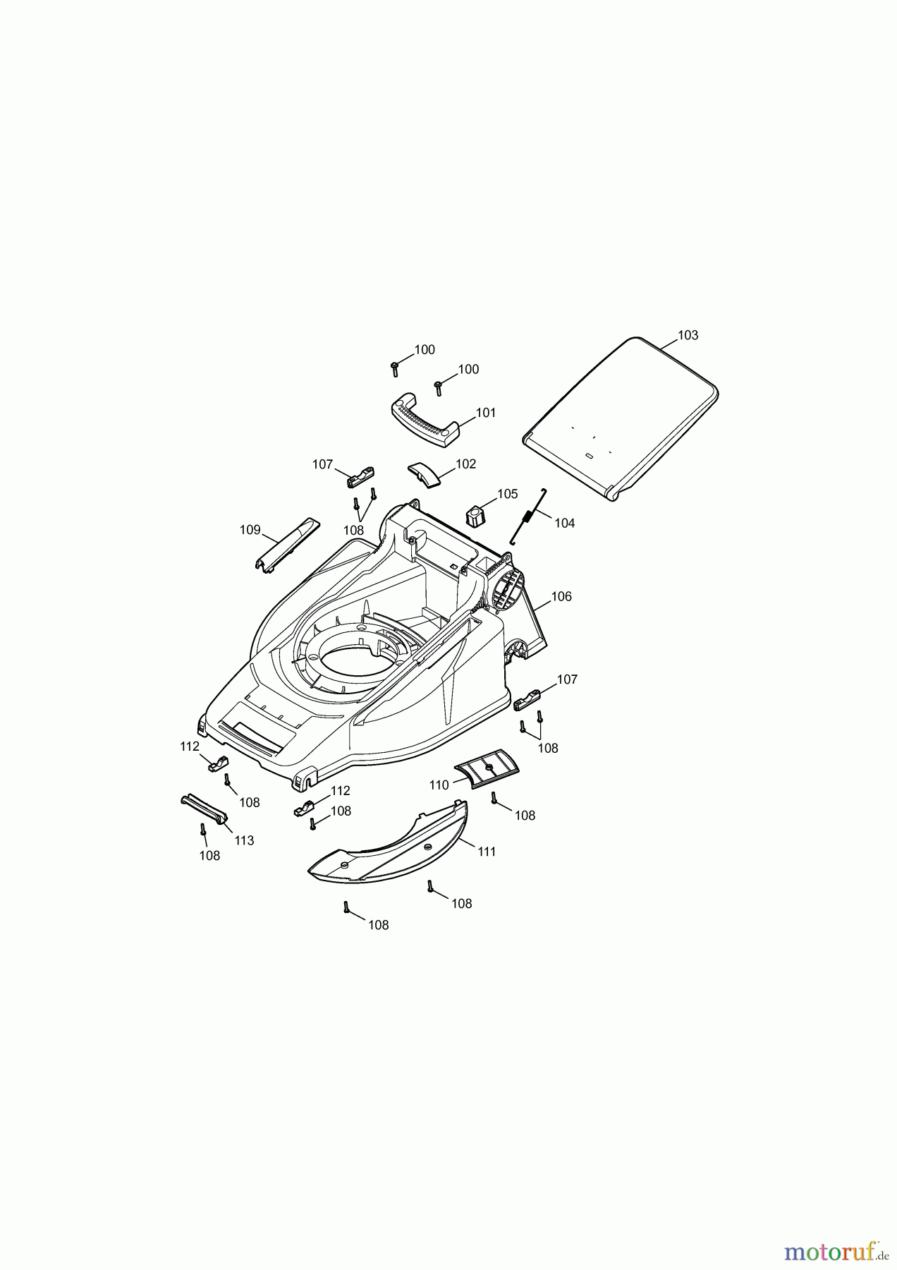  Florabest Petrol mower self propelled 46 BA/07 8102000 Series A  (2007) Deck housing