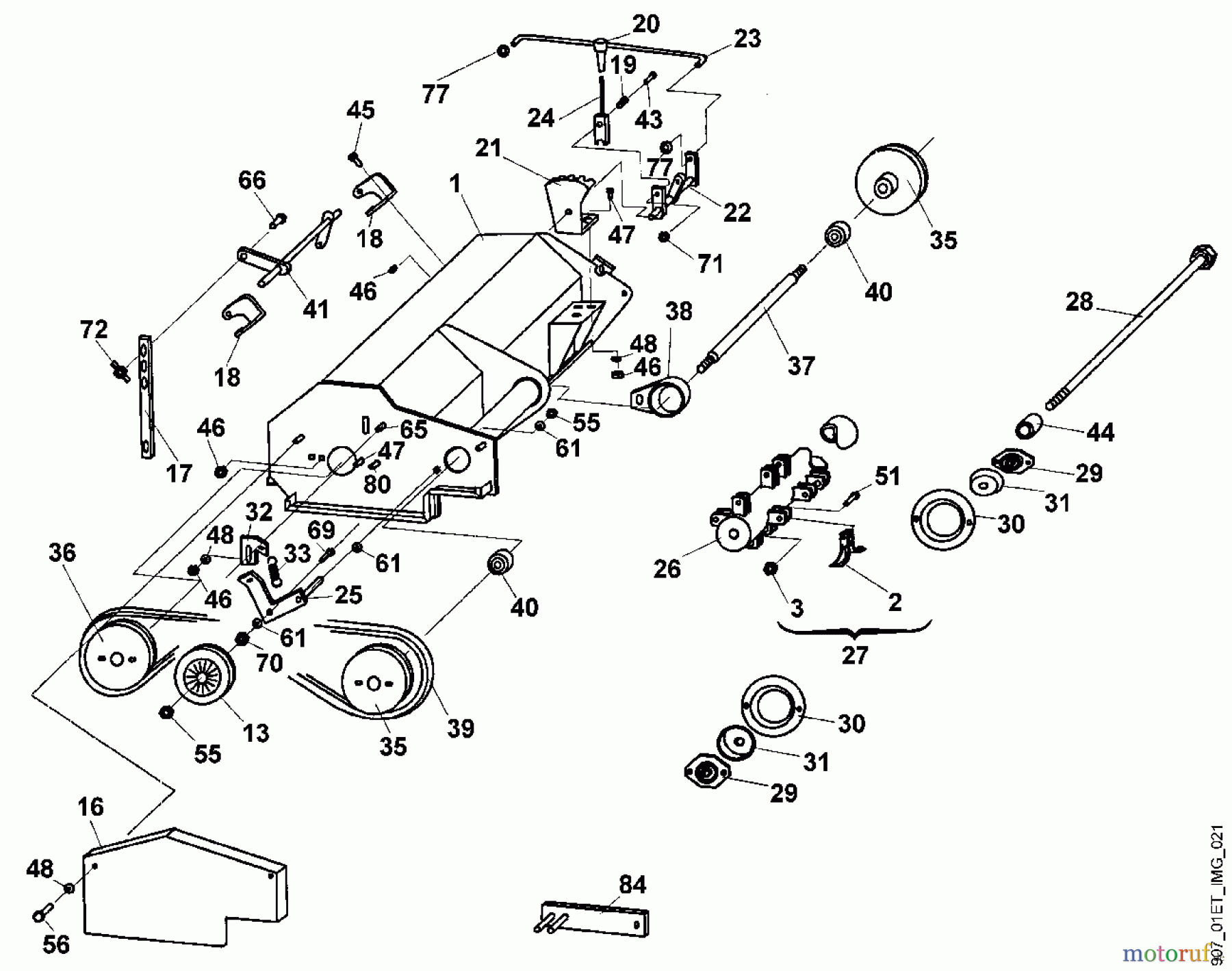  Viking Aufsitzmäher Mähwerke ASM 836 (MF 860, 880, 890 PRO) B - Messerantrieb