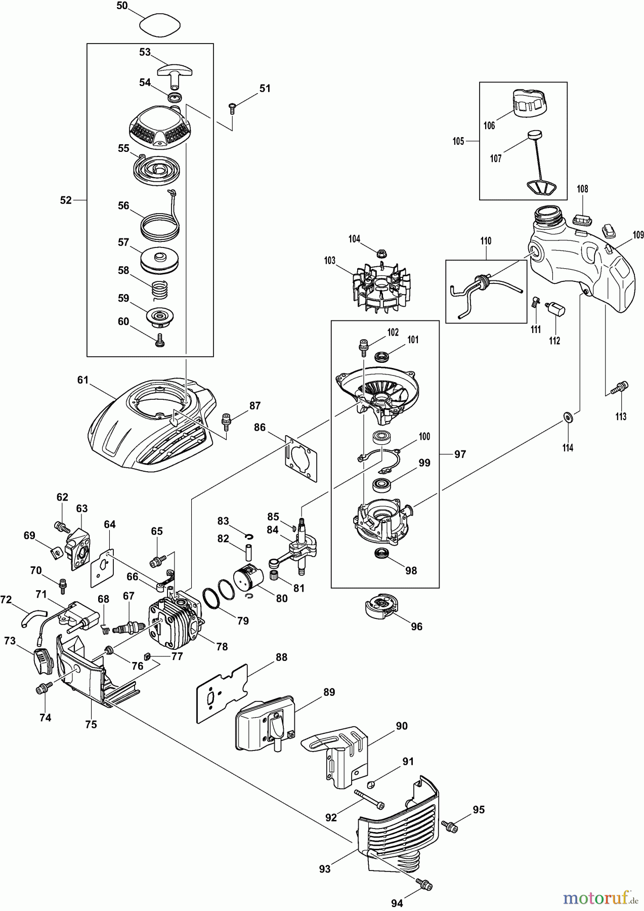  Dolmar Heckenscheren Benzin HT2475 2  Motor, Anwerfvorrichtung, Kraftstofftank