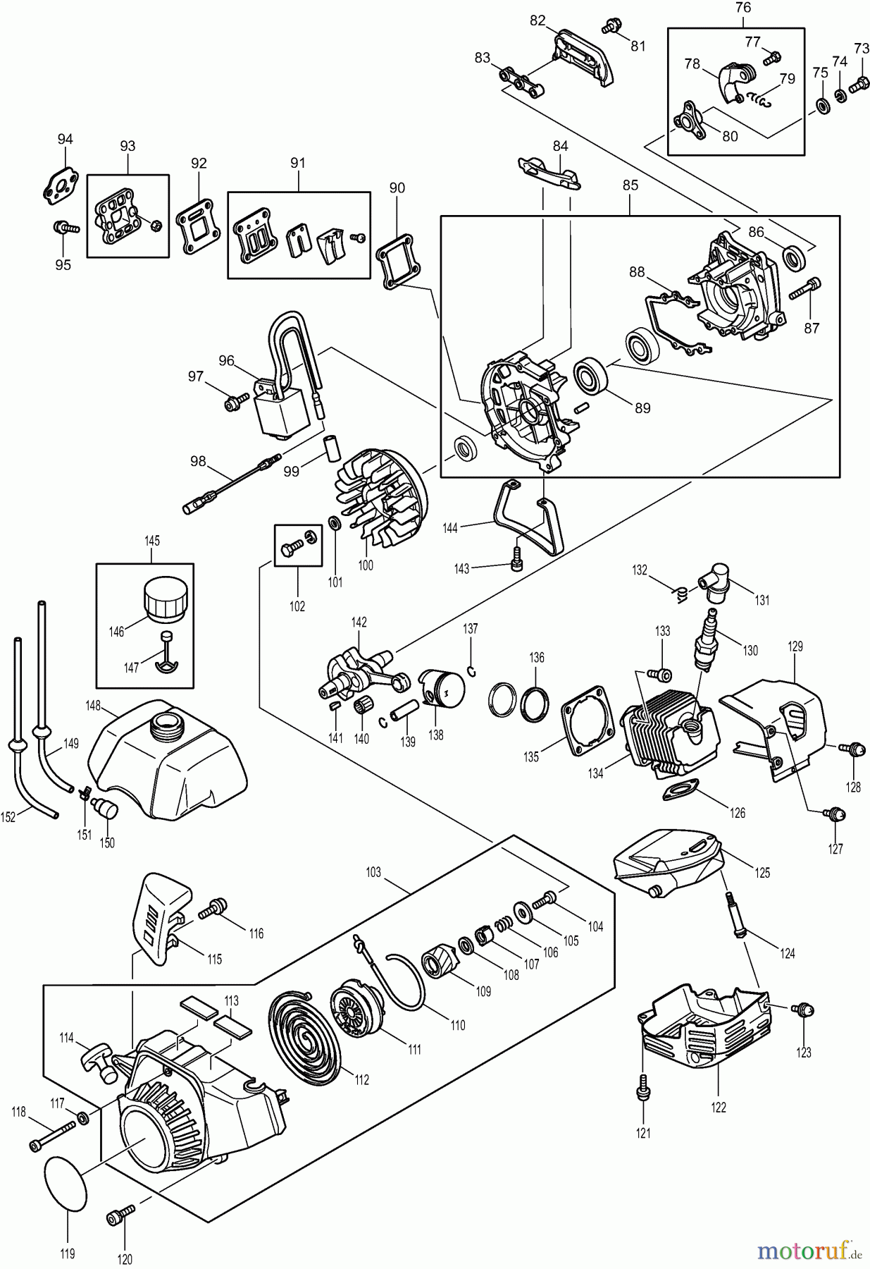  Dolmar Motorsensen & Trimmer Benzin 2-Takt MS-4200 E 3  Kurbelgehäuse, Zylinder, Zündung, Schalldämpfer, Kraftstofftank