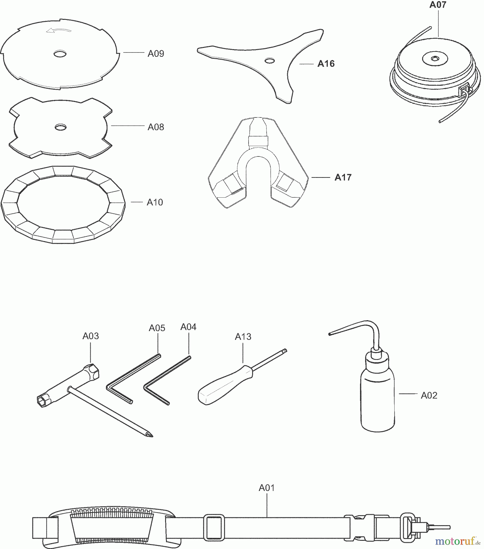  Dolmar Motorsensen & Trimmer Benzin 4-Takt MS-246.4 C (USA) 5  Werkzeuge, Zubehör