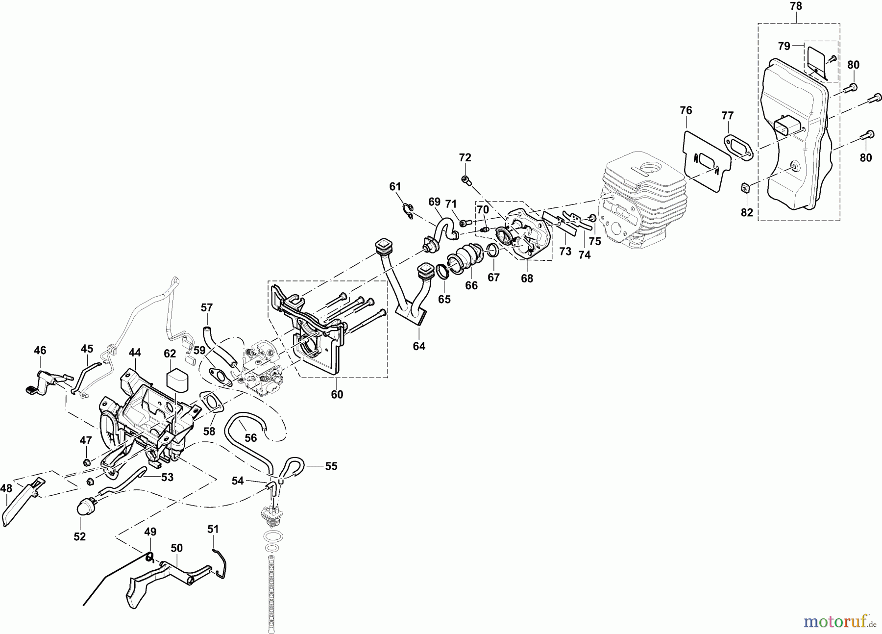  Dolmar Trennschleifer Benzin PC6114 3  Schalldämpfer, Ansaugkrümmer