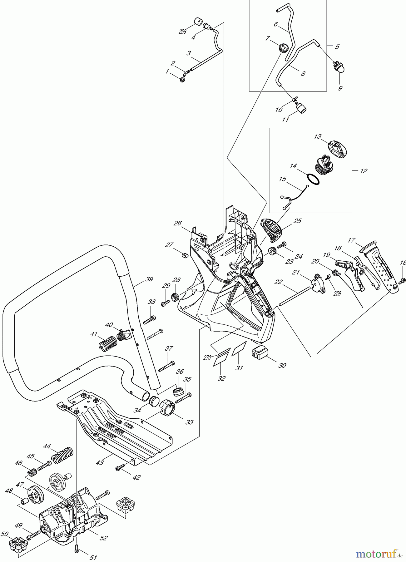  Dolmar Trennschleifer Benzin PC7614V 1  Kraftstofftank, Bügelgriff