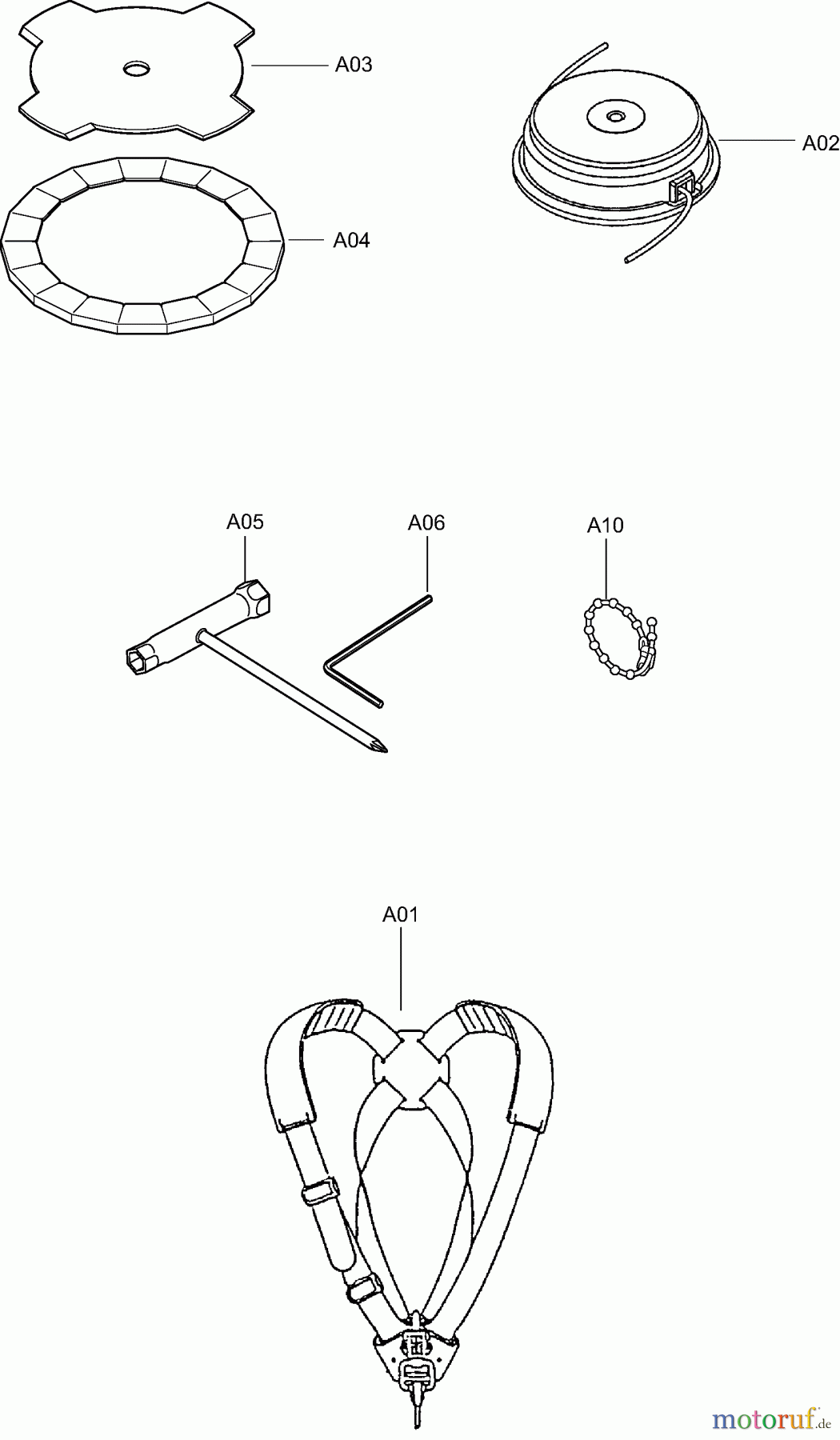  Dolmar Motorsensen & Trimmer Benzin 2-Takt MS34U 5  Zubehör