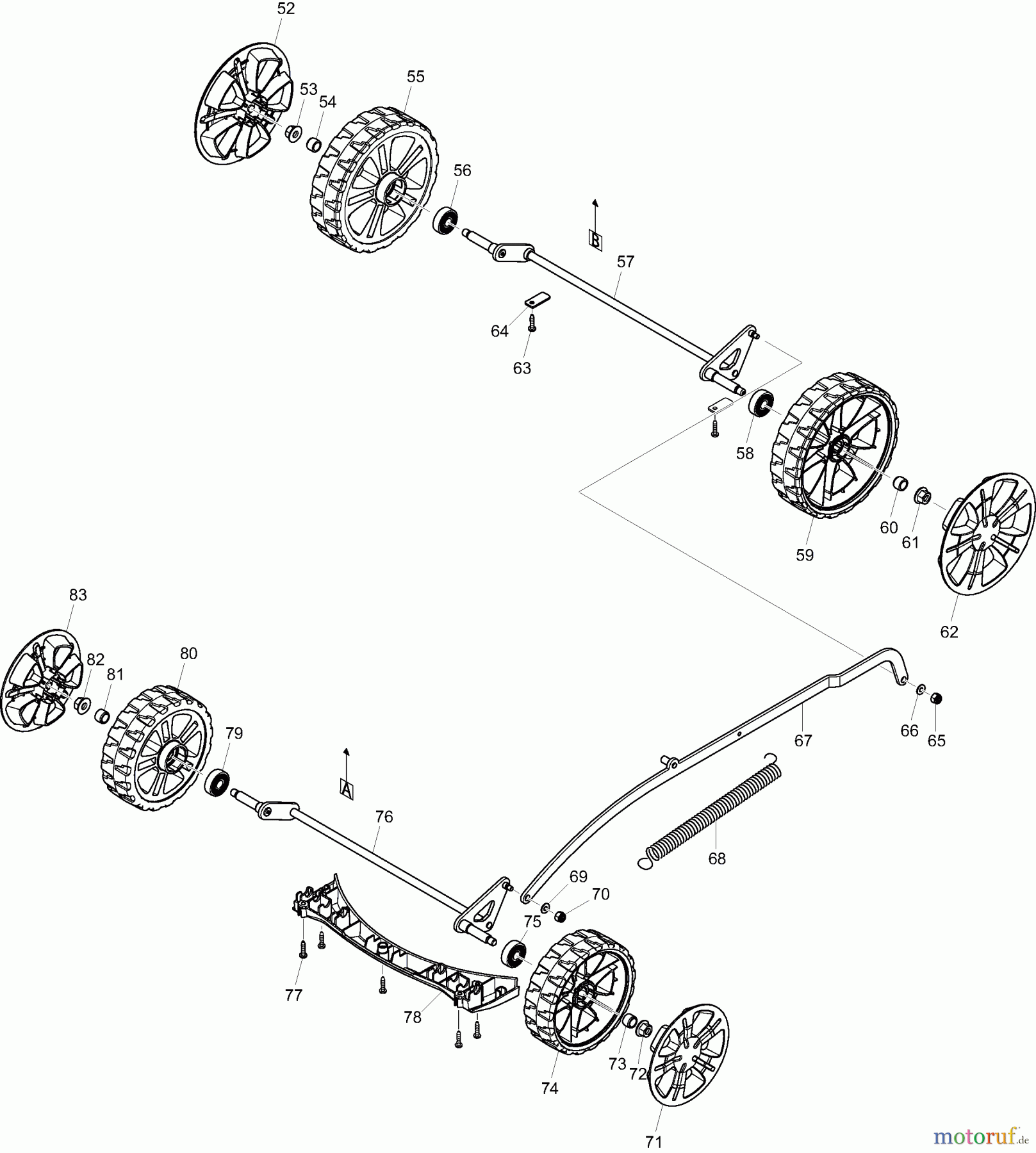  Dolmar Rasenmäher Akku AM3743 2  Räder