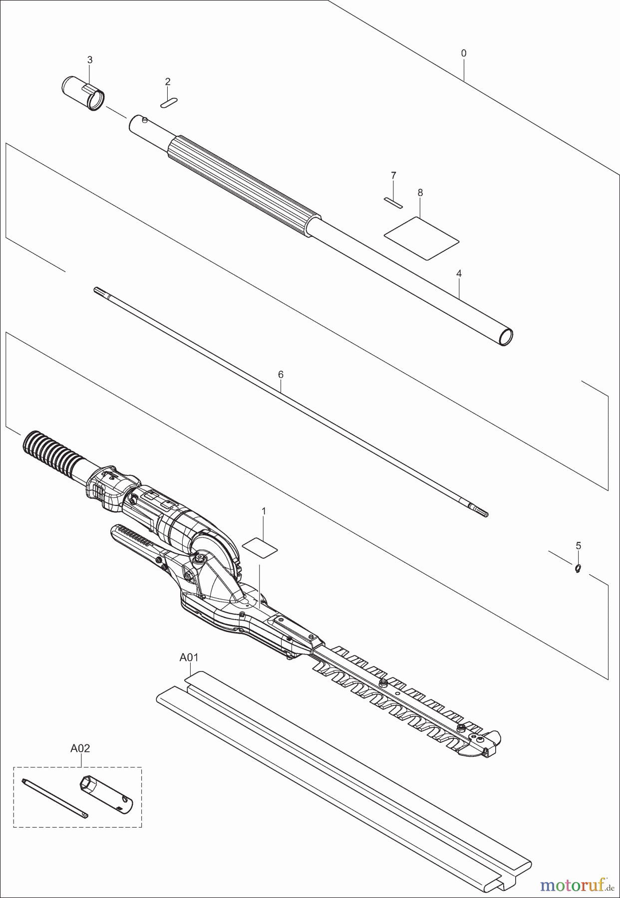  Dolmar Kombisysteme HTCS3 1  Schaftrohr, Zubehör