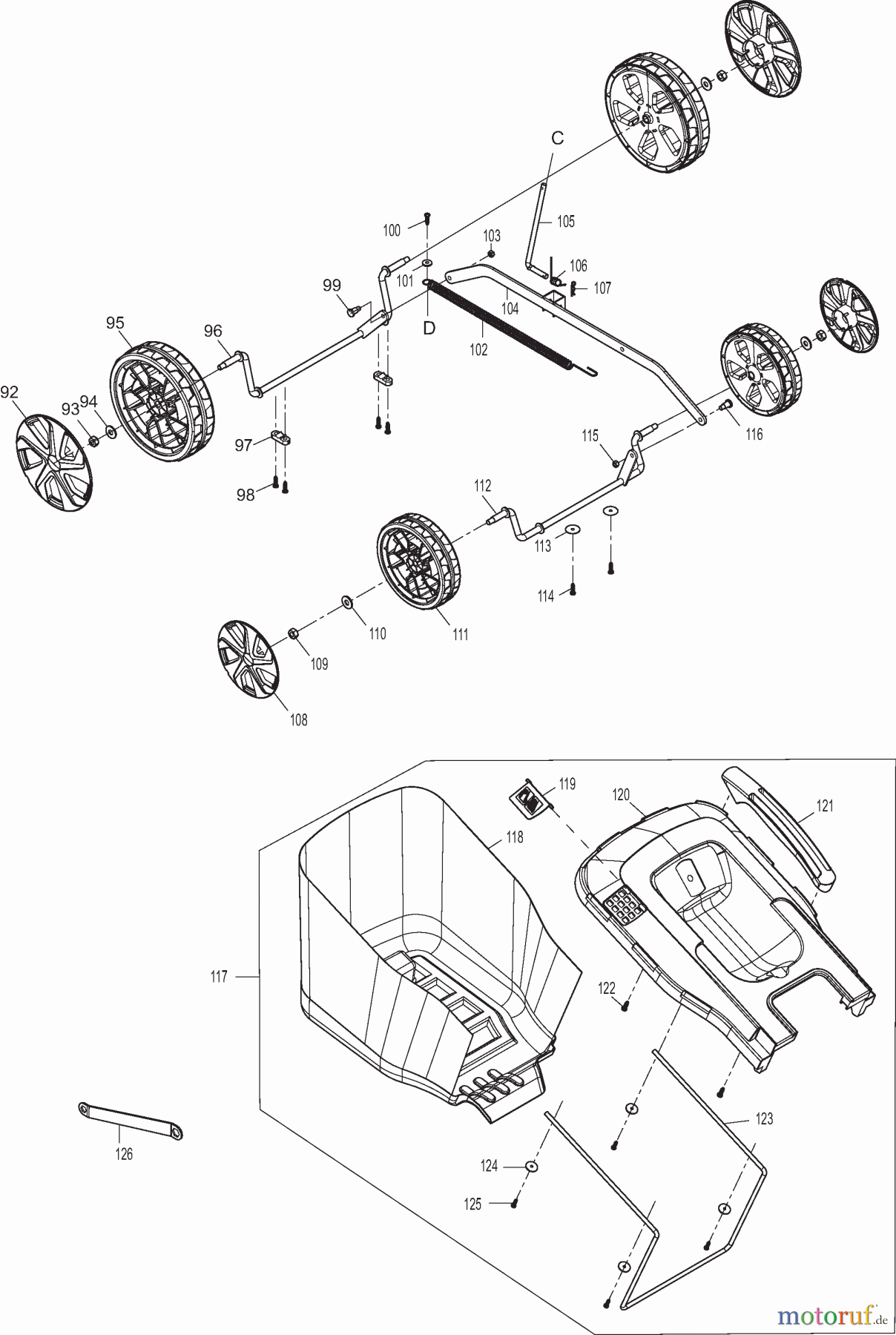  Dolmar Rasenmäher Elektro EM410 3  Grasfangkorb, Räder