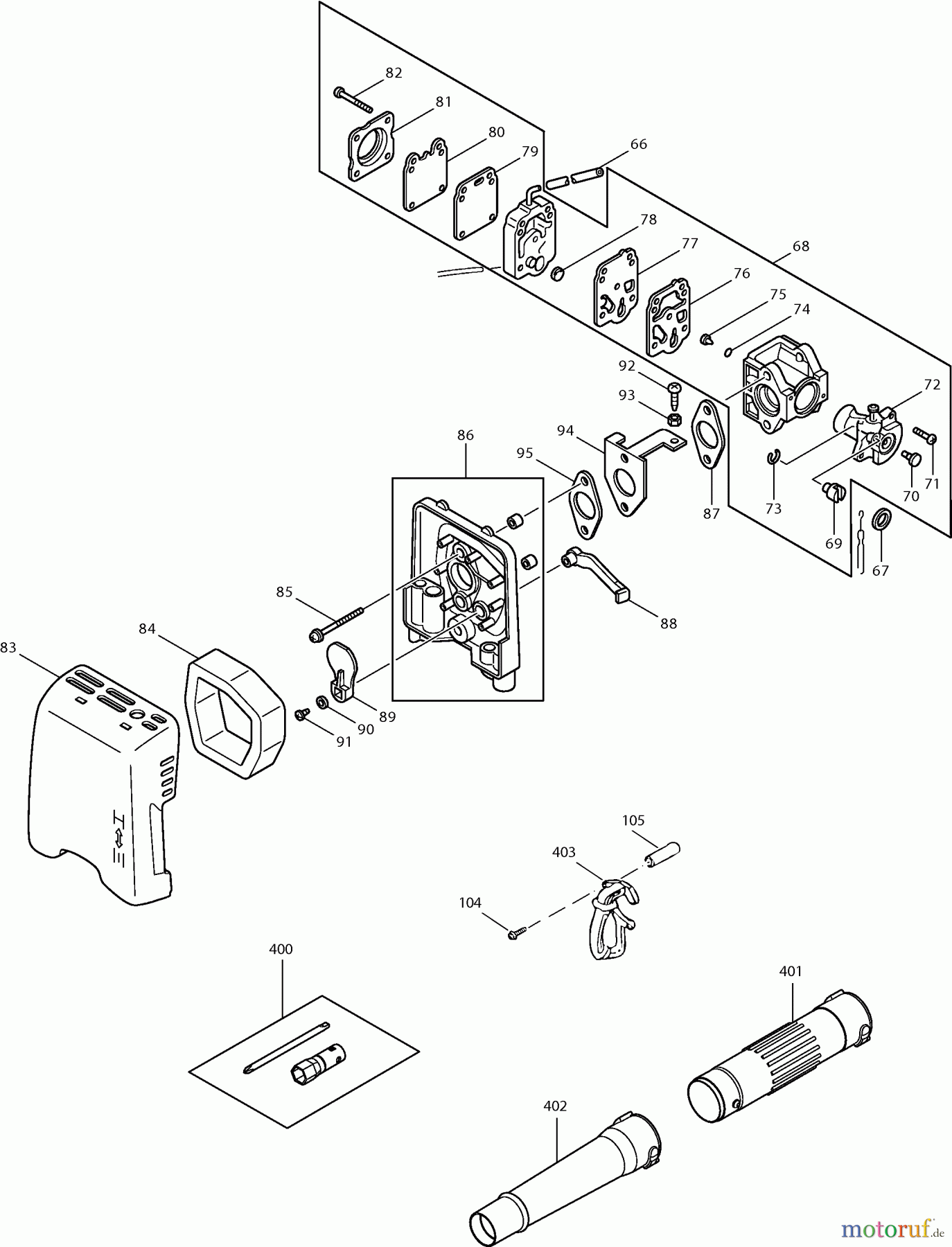  Dolmar Blasgeräte Benzin PB-250 (USA) 2  Luftfilter, Vergaser, Zubehör