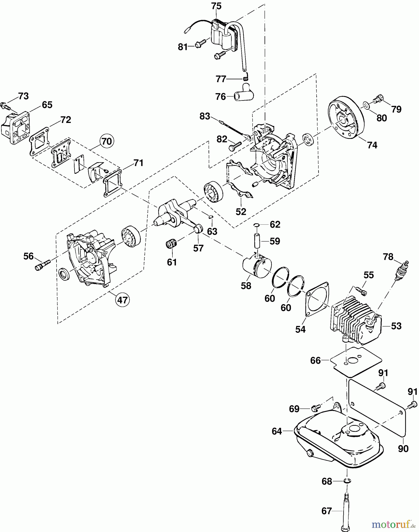  Dolmar Blasgeräte Benzin PB-500 R 3  Zylinder, Kurbeltrieb, Zünder, Schalldämpfer