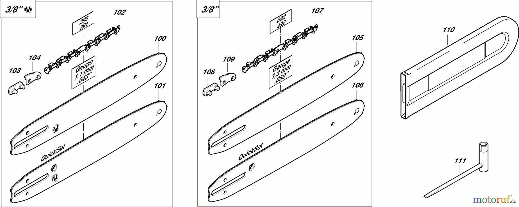  Dolmar Kettensägen Elektro Kettensäge ES-37 A 3  Sägeschienen, Sägeketten, Werkzeug