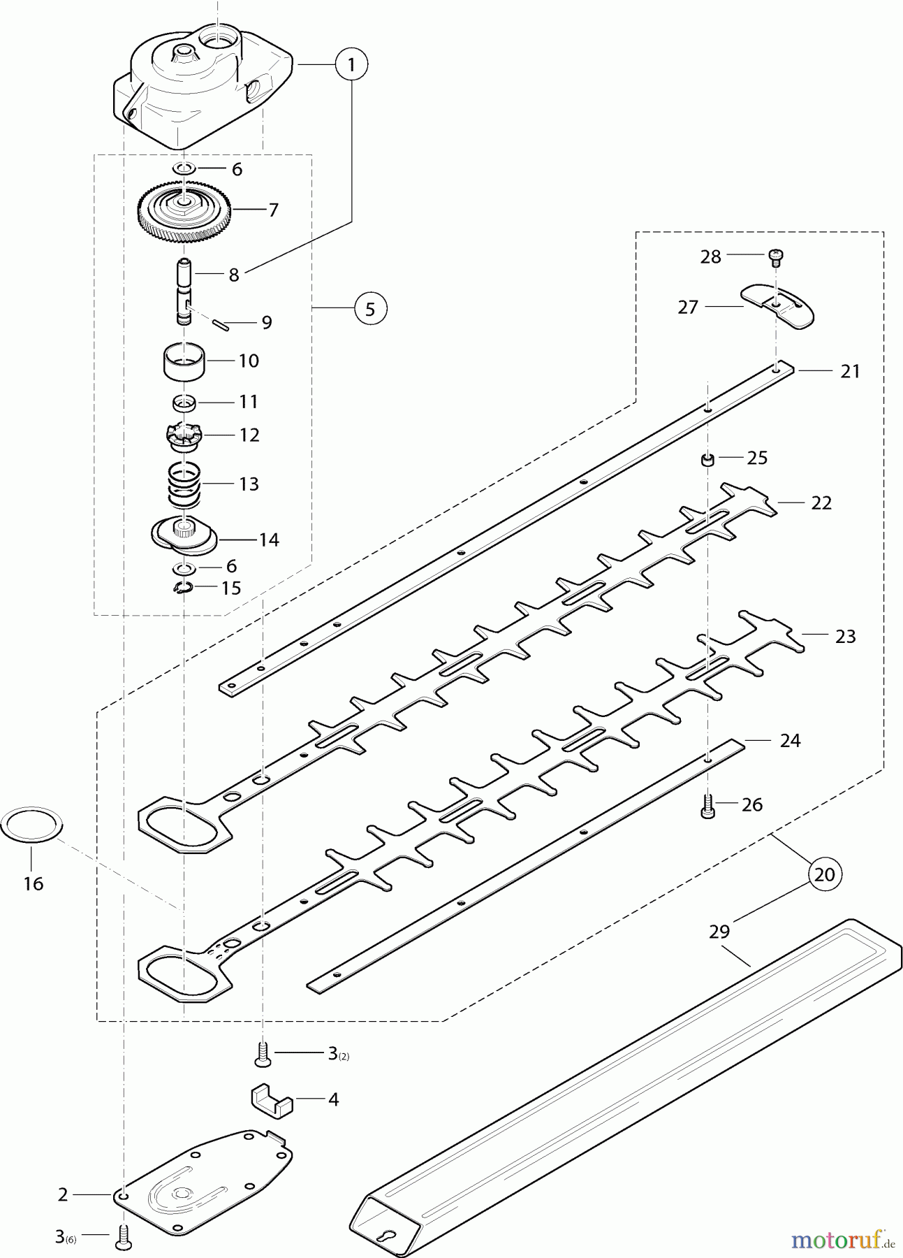  Dolmar Heckenscheren Elektro HT-700 4  Getriebe, Scherblatt