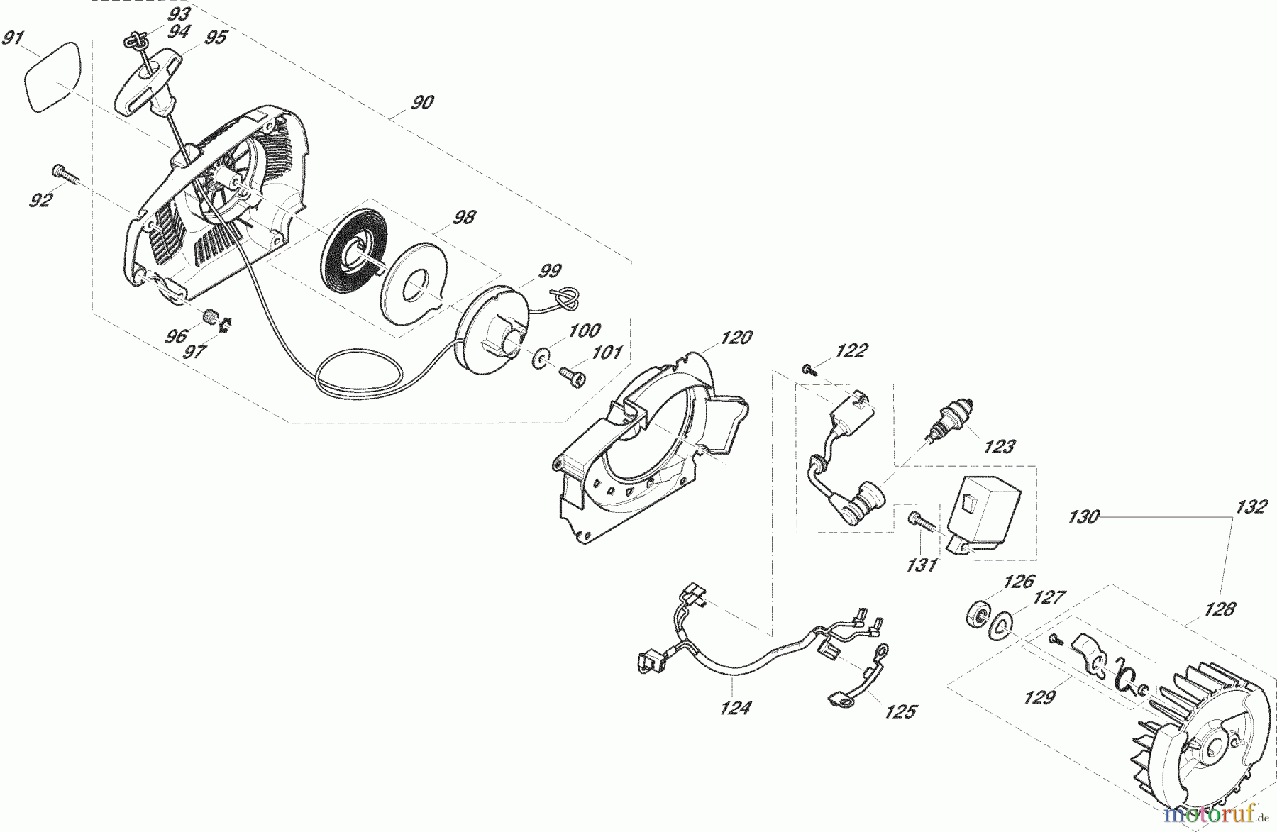  Dolmar Kettensägen Benzin Kettensäge PS-3400 TH 4  Zündelektronik, Anwerfvorrichtung