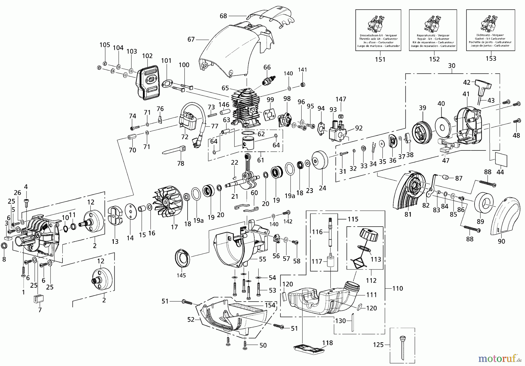  Dolmar Motorsensen & Trimmer Benzin 2-Takt MS-25 C 1  Motor, Gehäuse