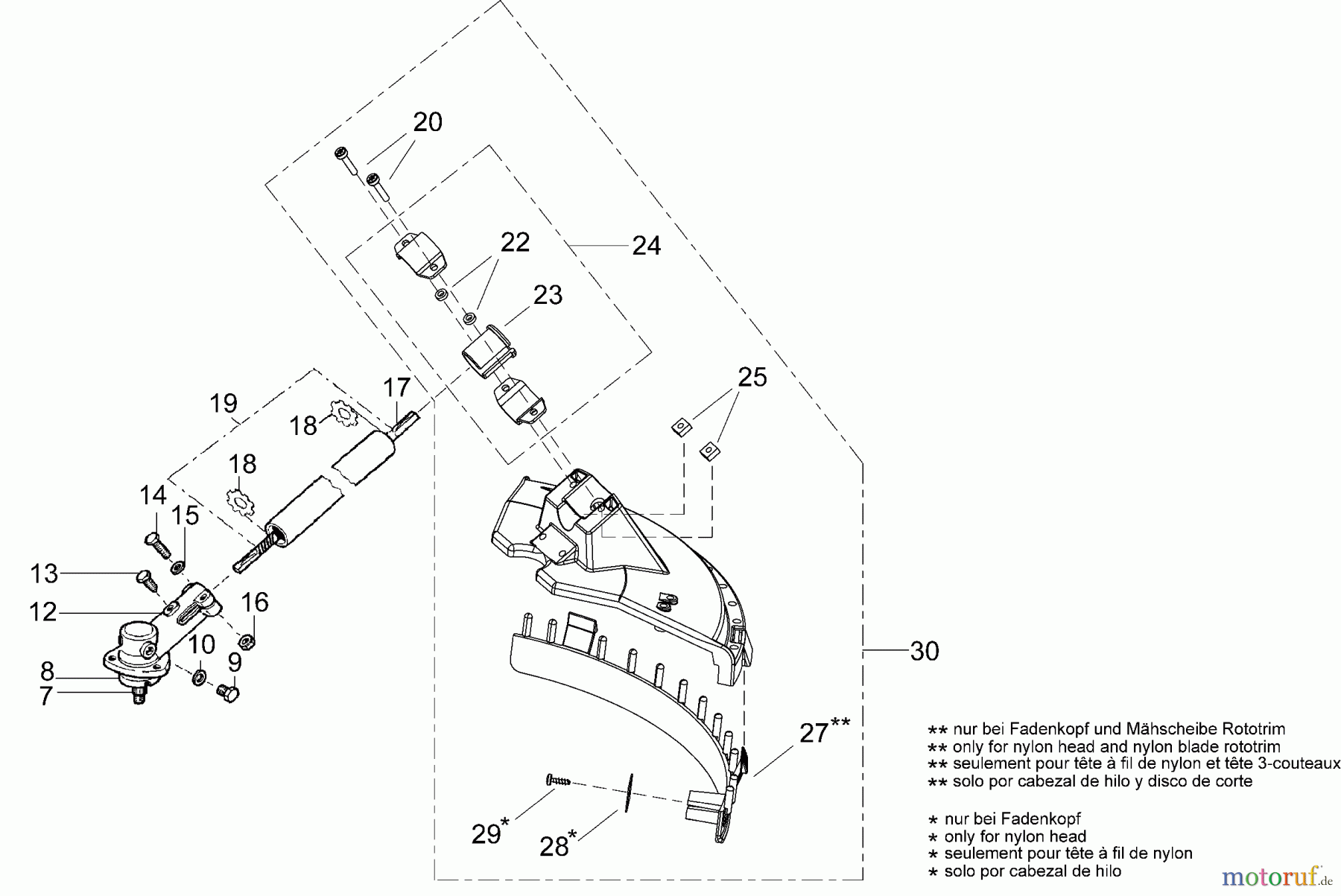  Dolmar Motorsensen & Trimmer Benzin 2-Takt MS-25 C 5  Getriebe, Schutzhaube