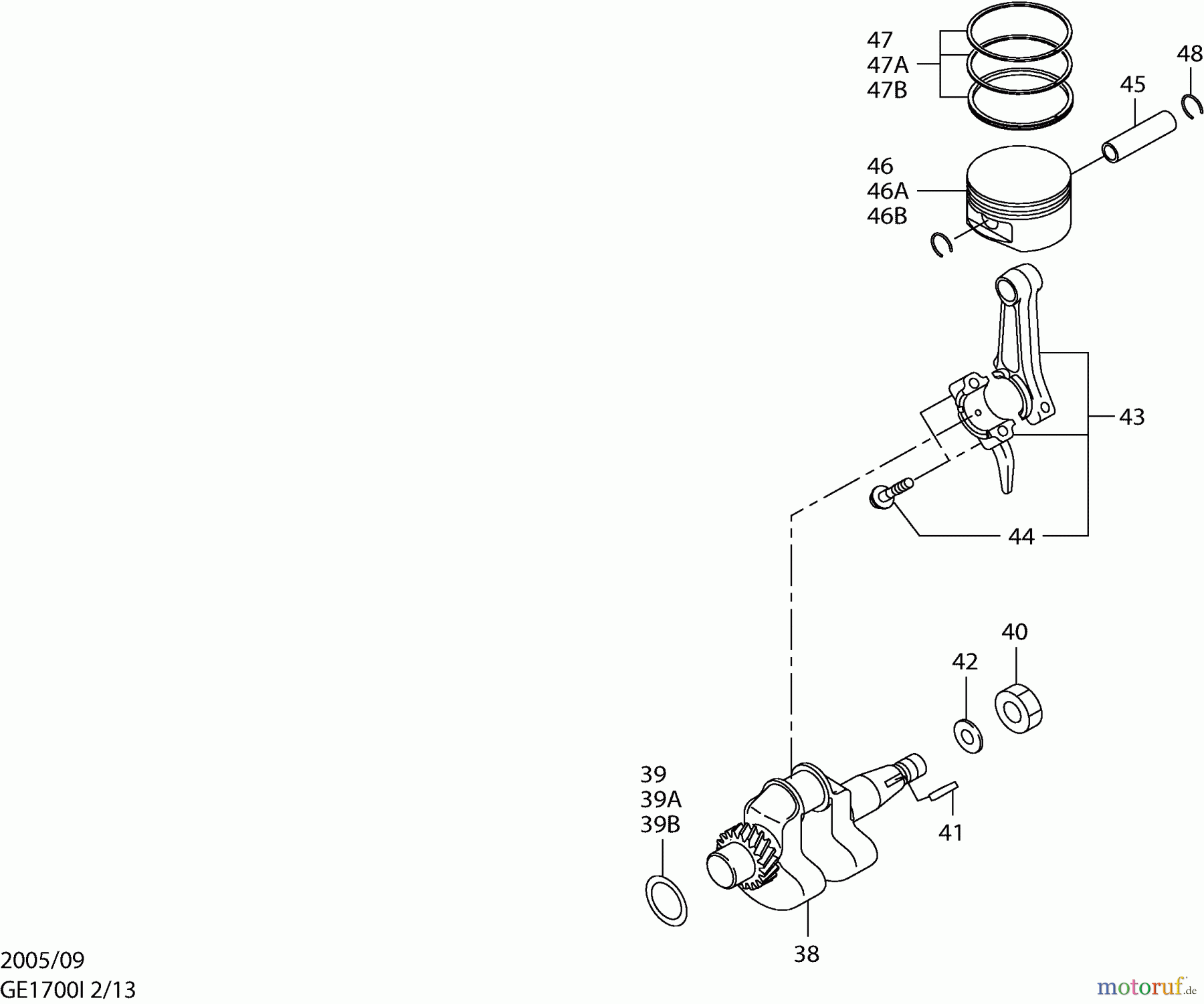  Dolmar Stromerzeuger GE-1700 I 2  Kurbelwelle, Kolben