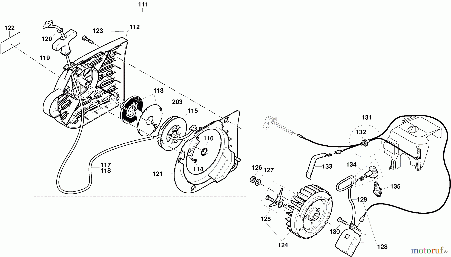  Dolmar Trennschleifer Benzin PC-6414 5  Anwerfvorrichtung, Magnetzünder