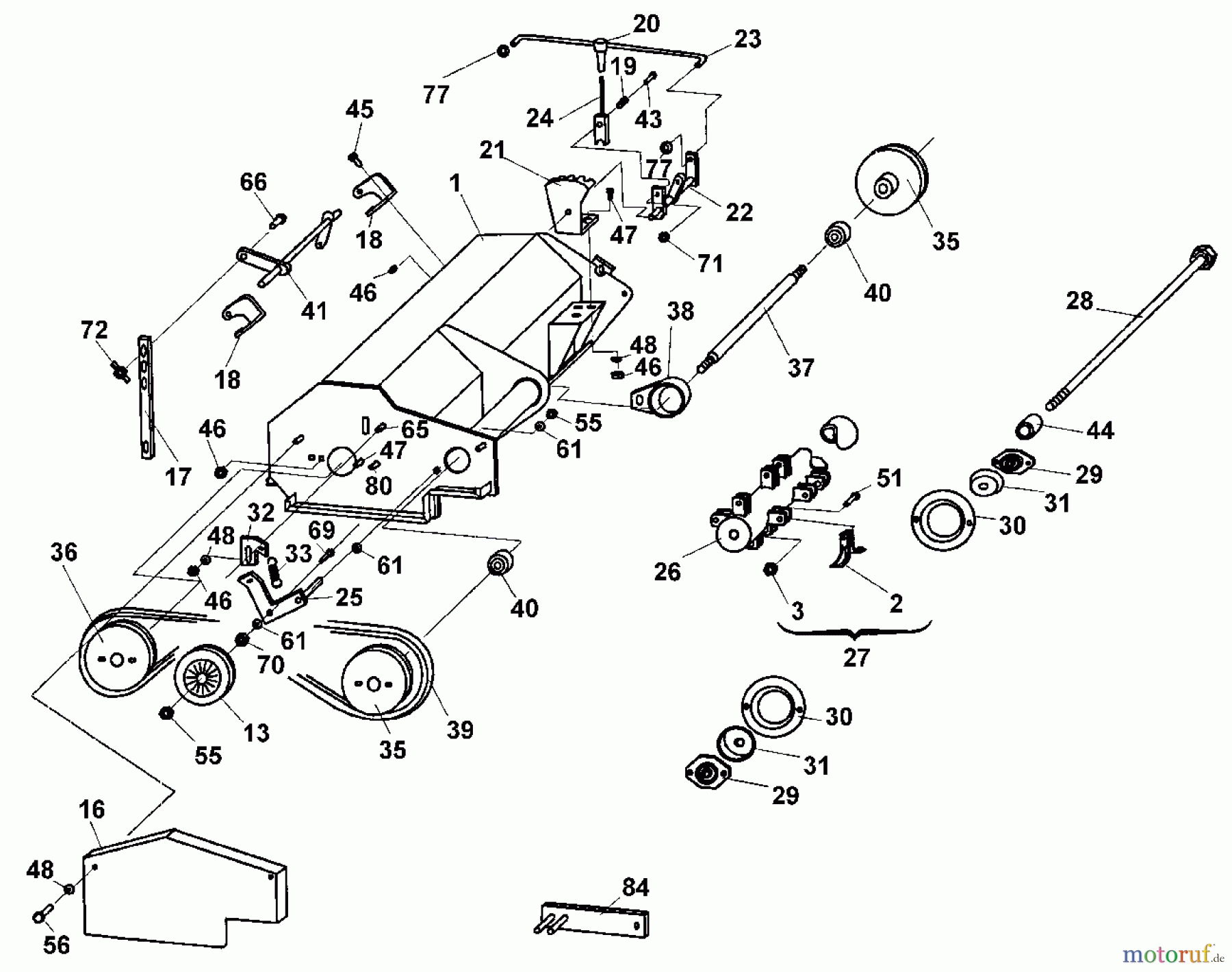  Viking Aufsitzmäher Mähwerke ASM 836 (MF 860, 880, 890 PRO) B - Messerantrieb