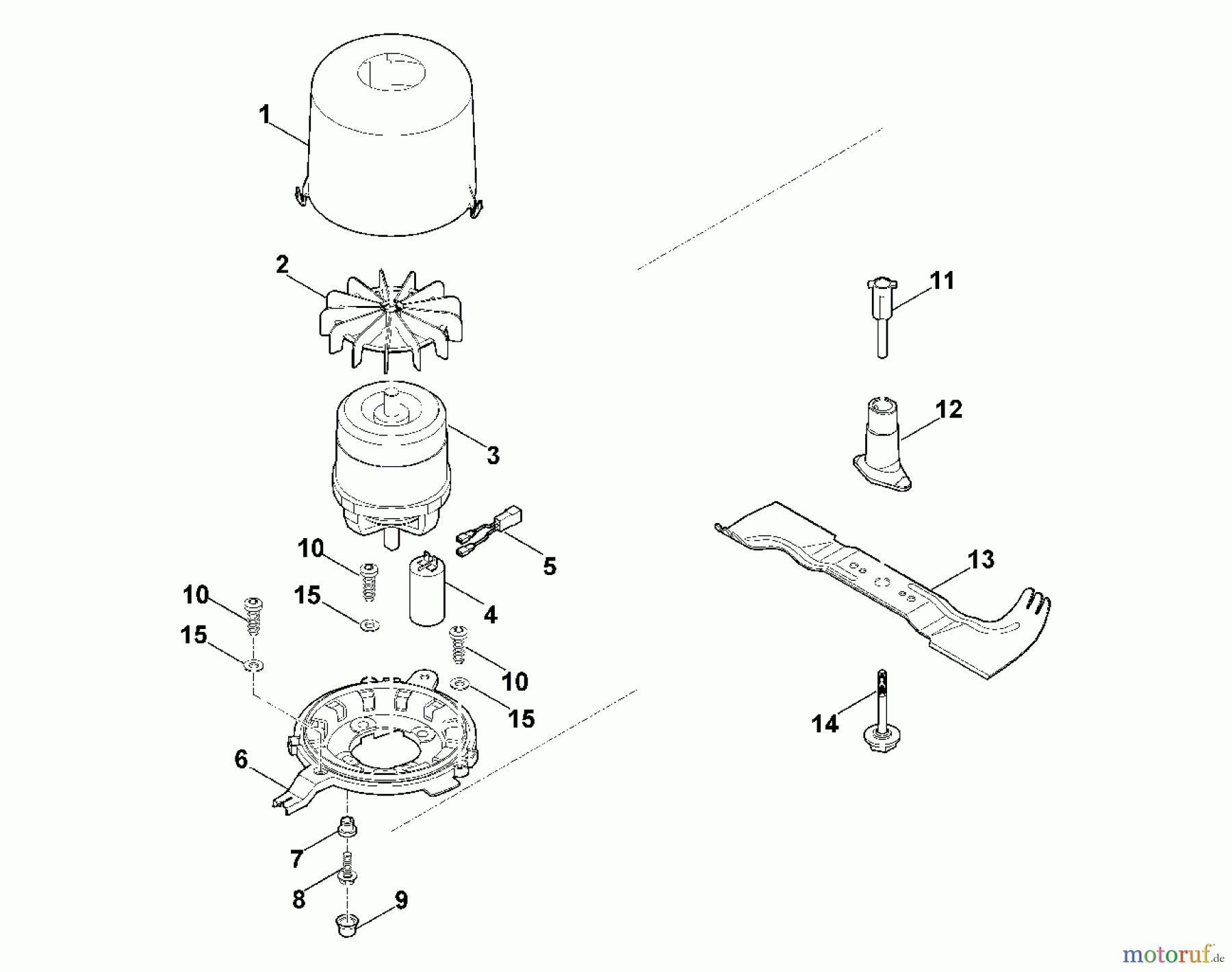  Viking Rasenmäher Elektrorasenmäher ME 545.0 F - Motor, Messer