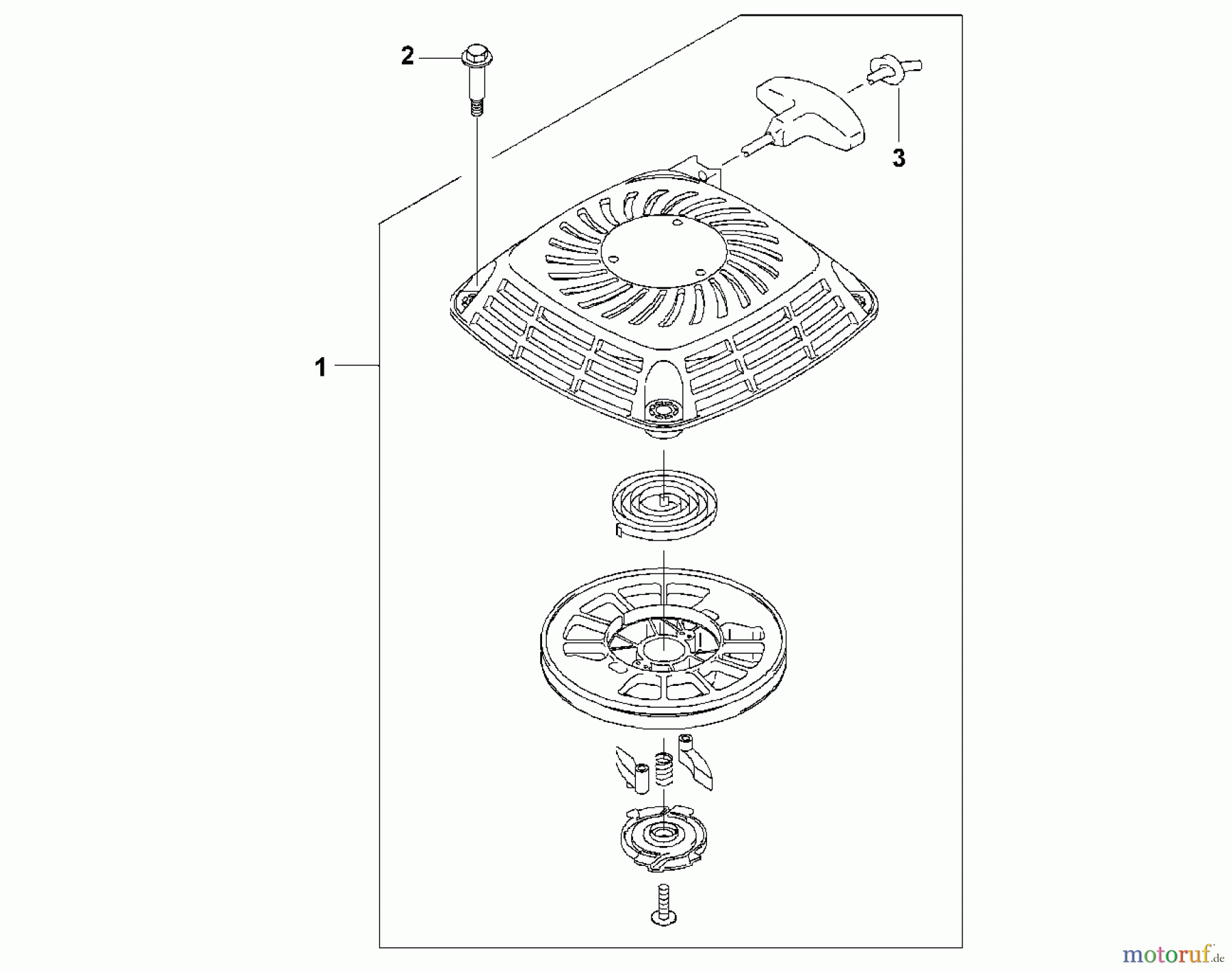  Viking Motoren KAWASAKI FJ 180 V S51 Geräte ohne BBC L - Lüfterdeckel mit Anwerfvorrichtung