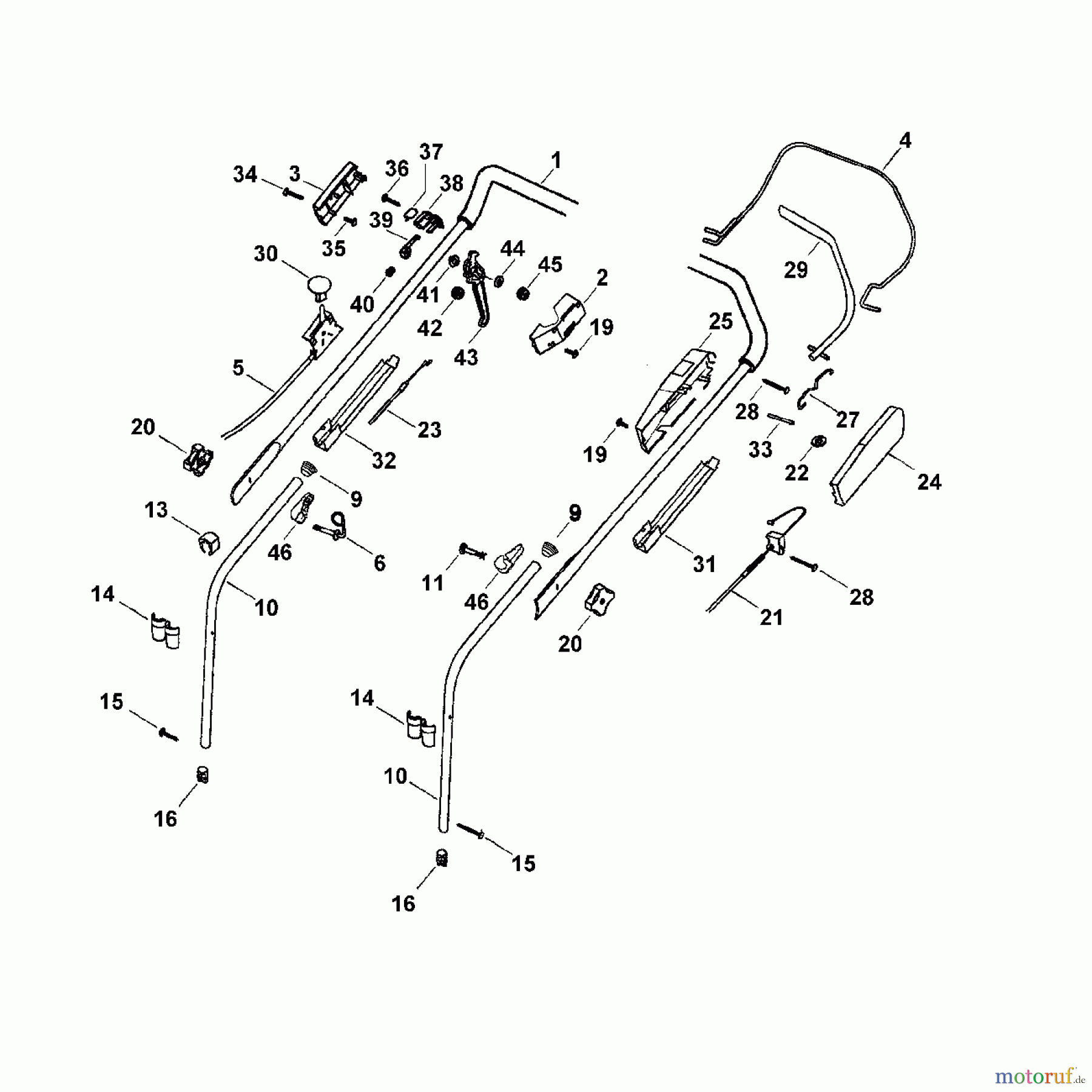  Viking Rasenmäher Benzinrasenmäher MB 455 BC A - Lenker