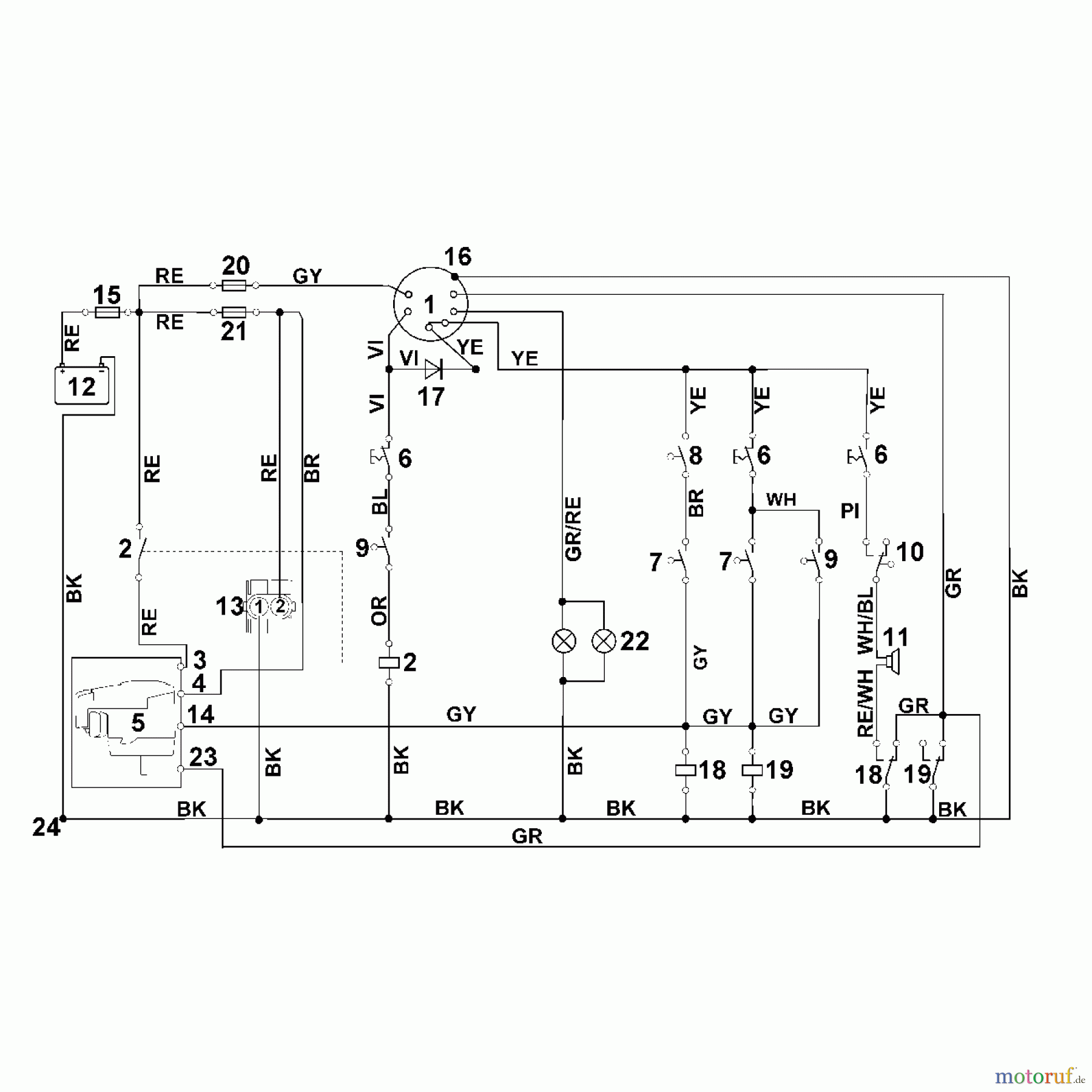  Viking Rasentraktoren Rasentraktoren MT 5097.0 R - Schaltplan