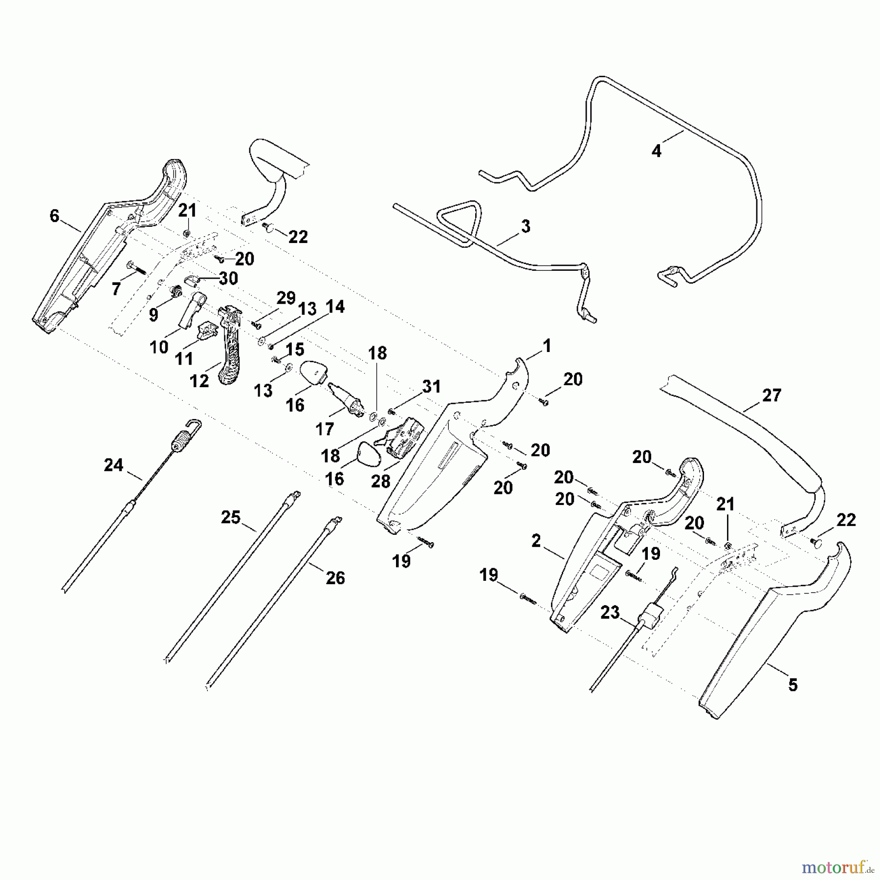  Viking Rasenmäher Benzinrasenmäher MB 655.1 VS A - Lenker Oberteil